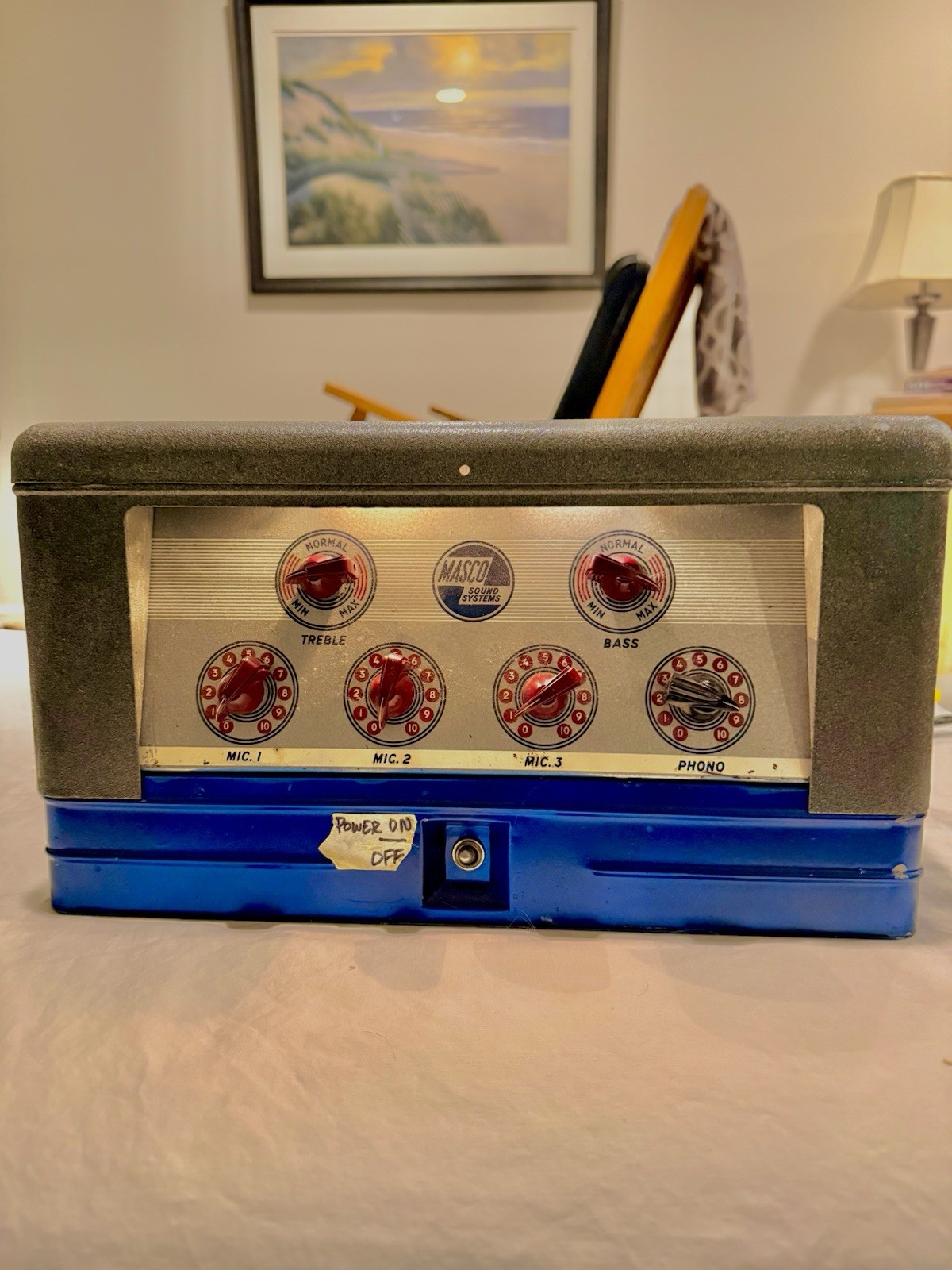 1958 Masco MA-35N PA Amplifier Vintage Metal Tube Guitar / Harp / Harmonica