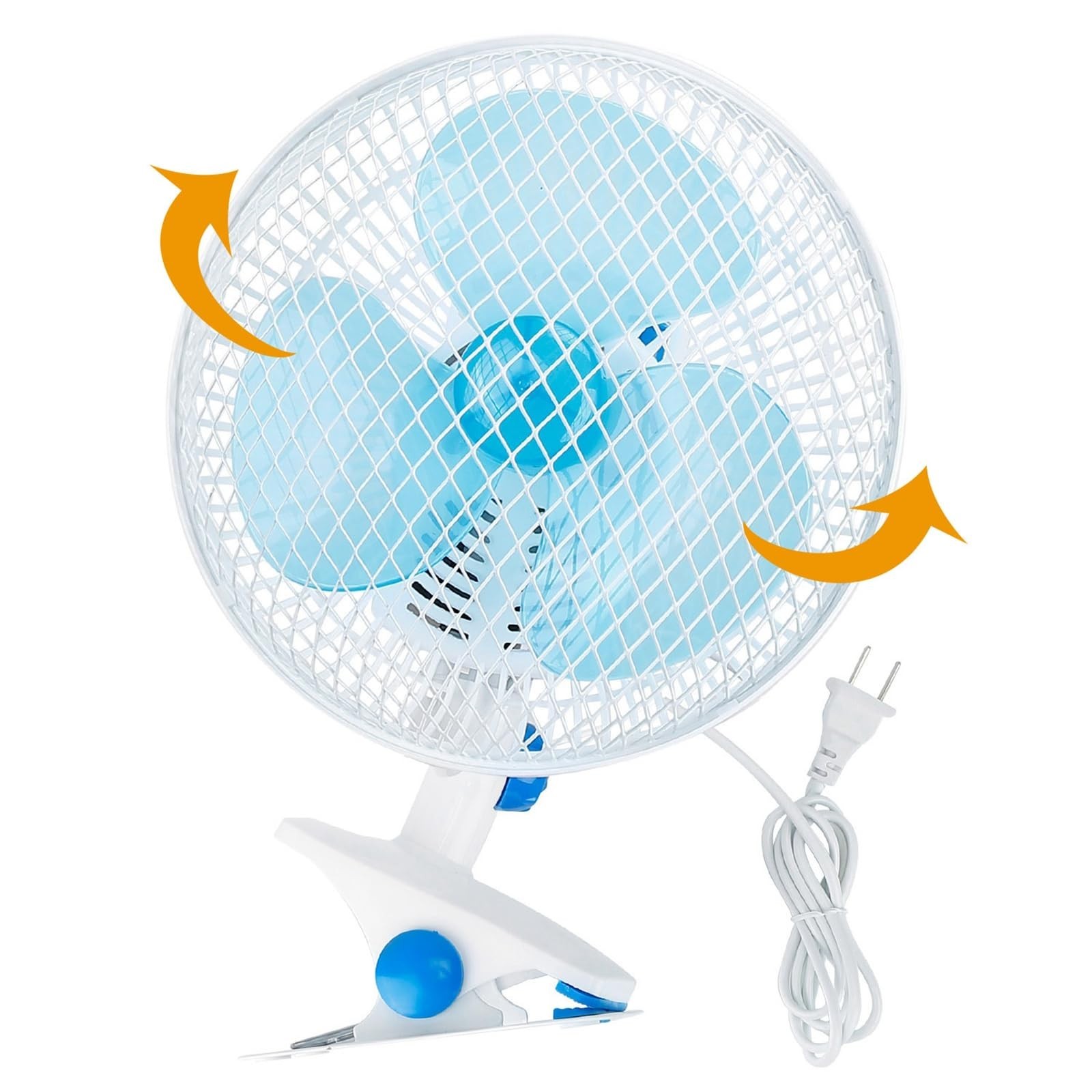 Oscillating Clip-on Fan, 8.6" Portable Quiet Fan w/ 2-Speed, Sturdy Clamp, 90...
