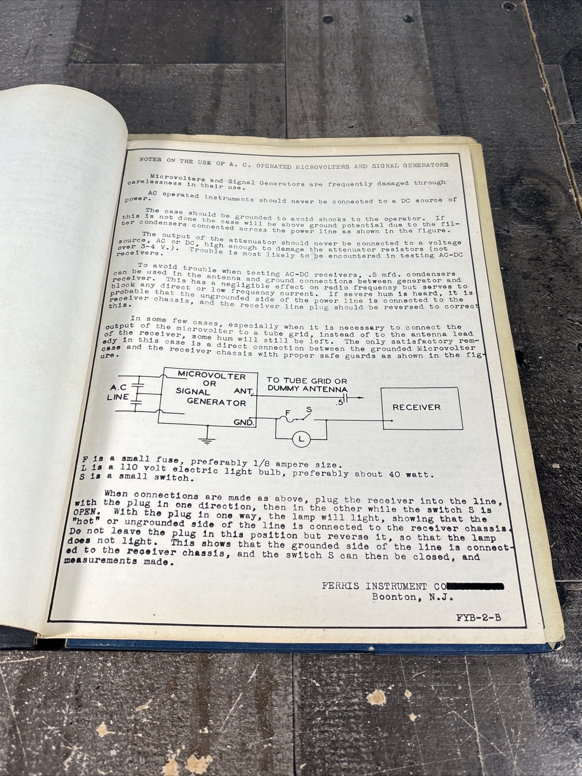 Ferris Model 40A Signal Generator Operating Instructions Manual