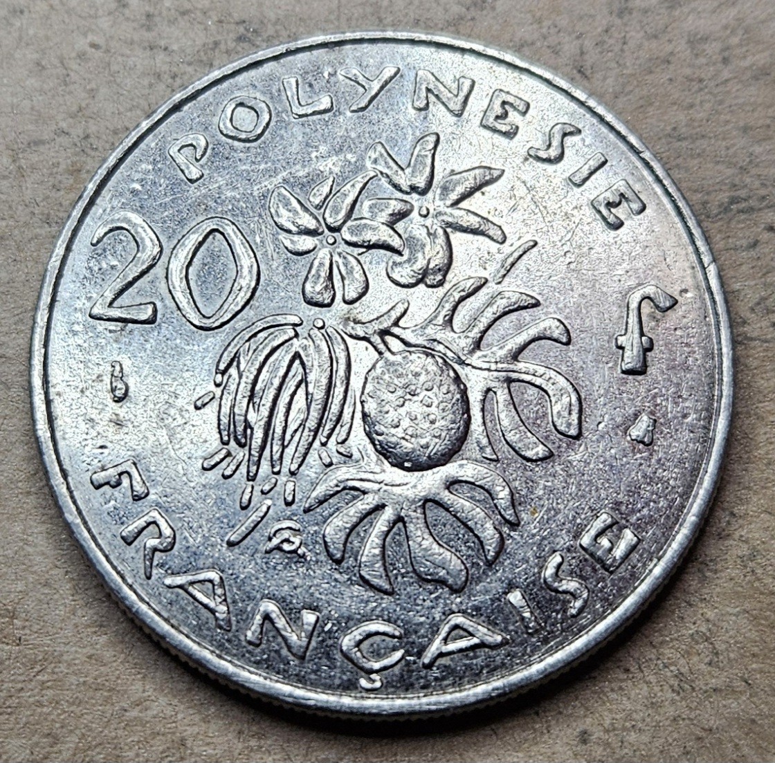2000 French Polynesia 20 Francs - Circulated Nickel World Coin - Polynesian