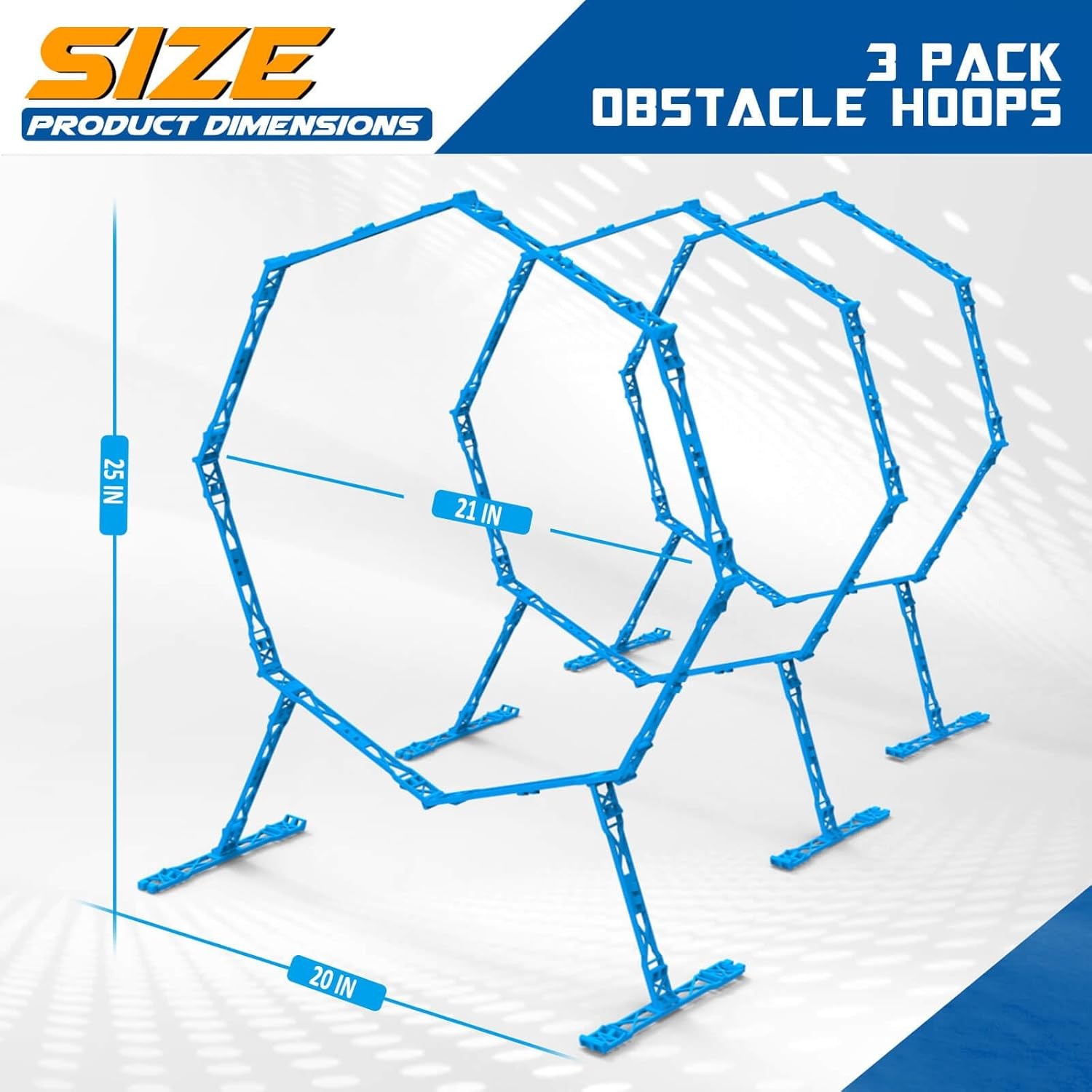 Drone Obstacle Course, Includes 3 Pack Easy to Build Blue *3