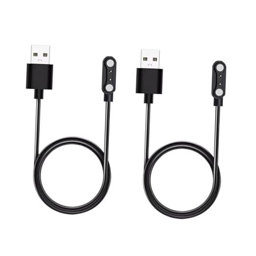 2 Pcs Universal Smart Watch Charger, 2-Pin 4 mm Magnetic USB Charging Cable,