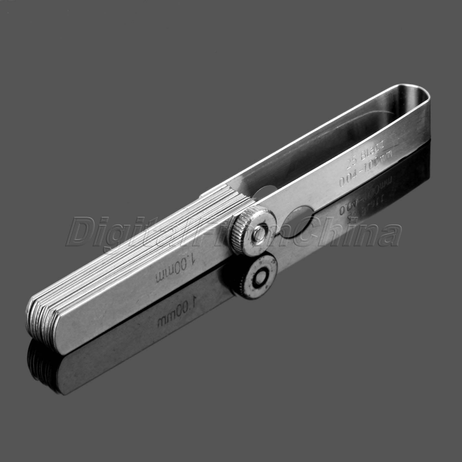 Carbon Steel Feeler Gauge Gap Metric Filler Gage 25 Blades Measuring Tool d9fc