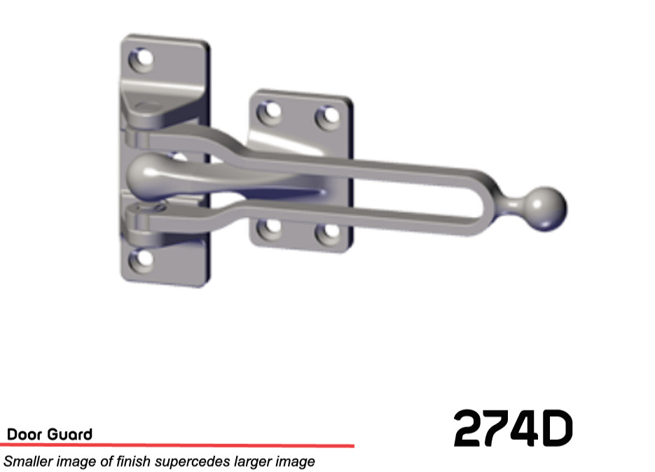 Hager Door Guard **NOT IN ORIGINAL PACKAGING (274D) FS