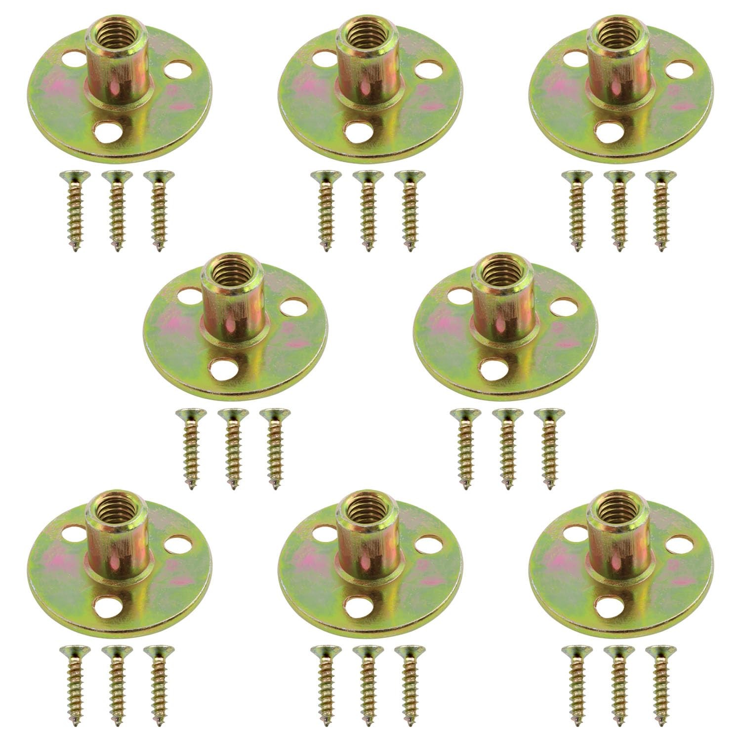5/16 Furniture Leg Mounting Plates Three-Hole Cylindrical Plate Nuts Ideal for F