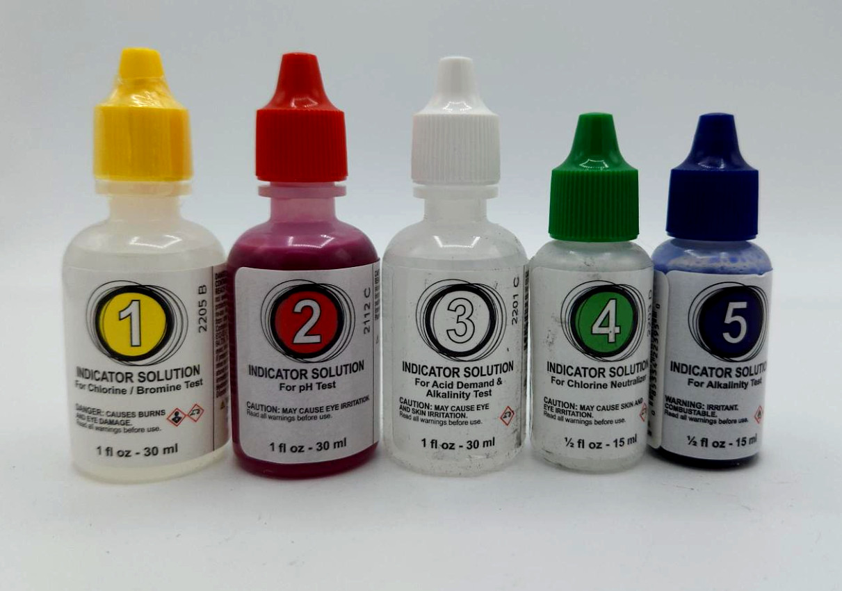 #1 - #5 POOLMASTER / POOLSTYLE TEST KIT REAGENTS  **5 PACK!  Full set!