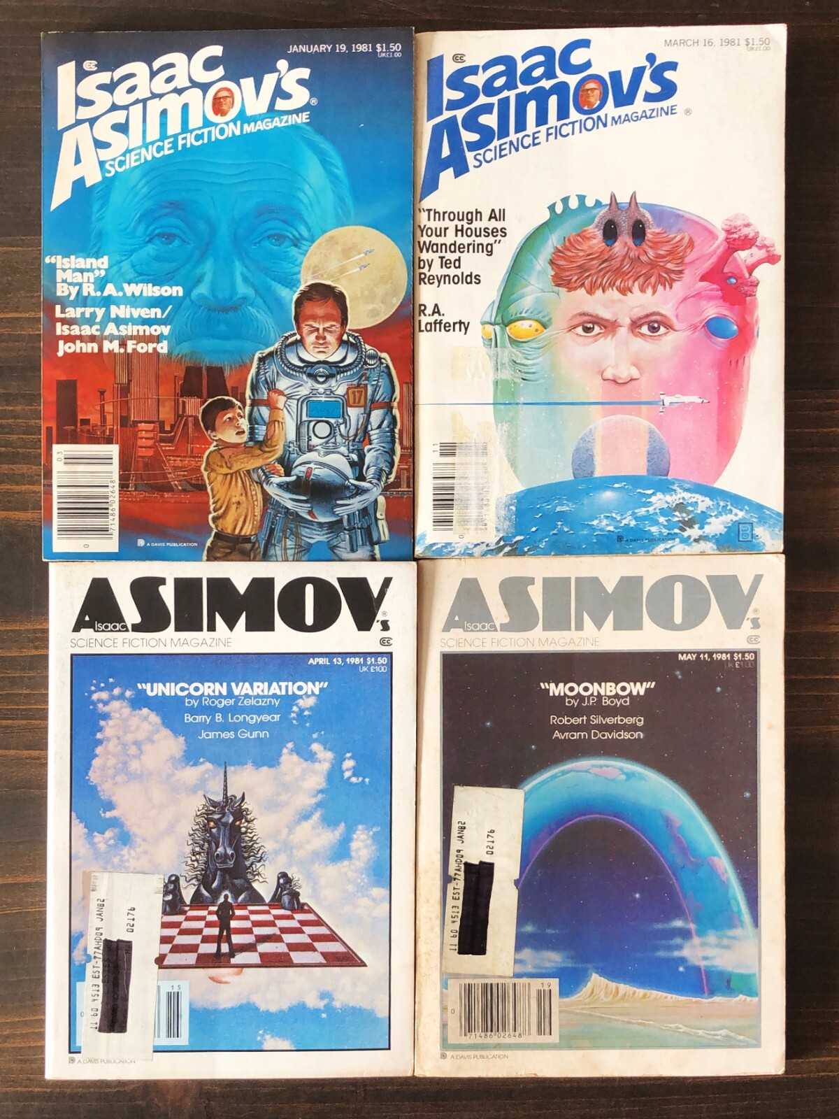 Isaac Asimov's Science Fiction Magazine, 1981 Lot Of 9