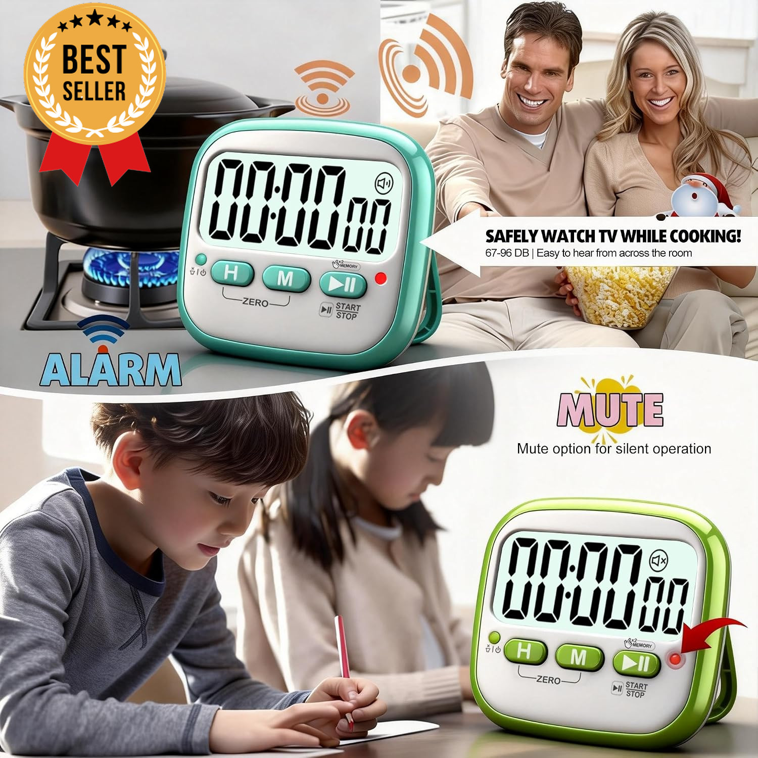 2 Pack Classroom Timer Magnetic Digital Countdown Timer Kids Teacher Study