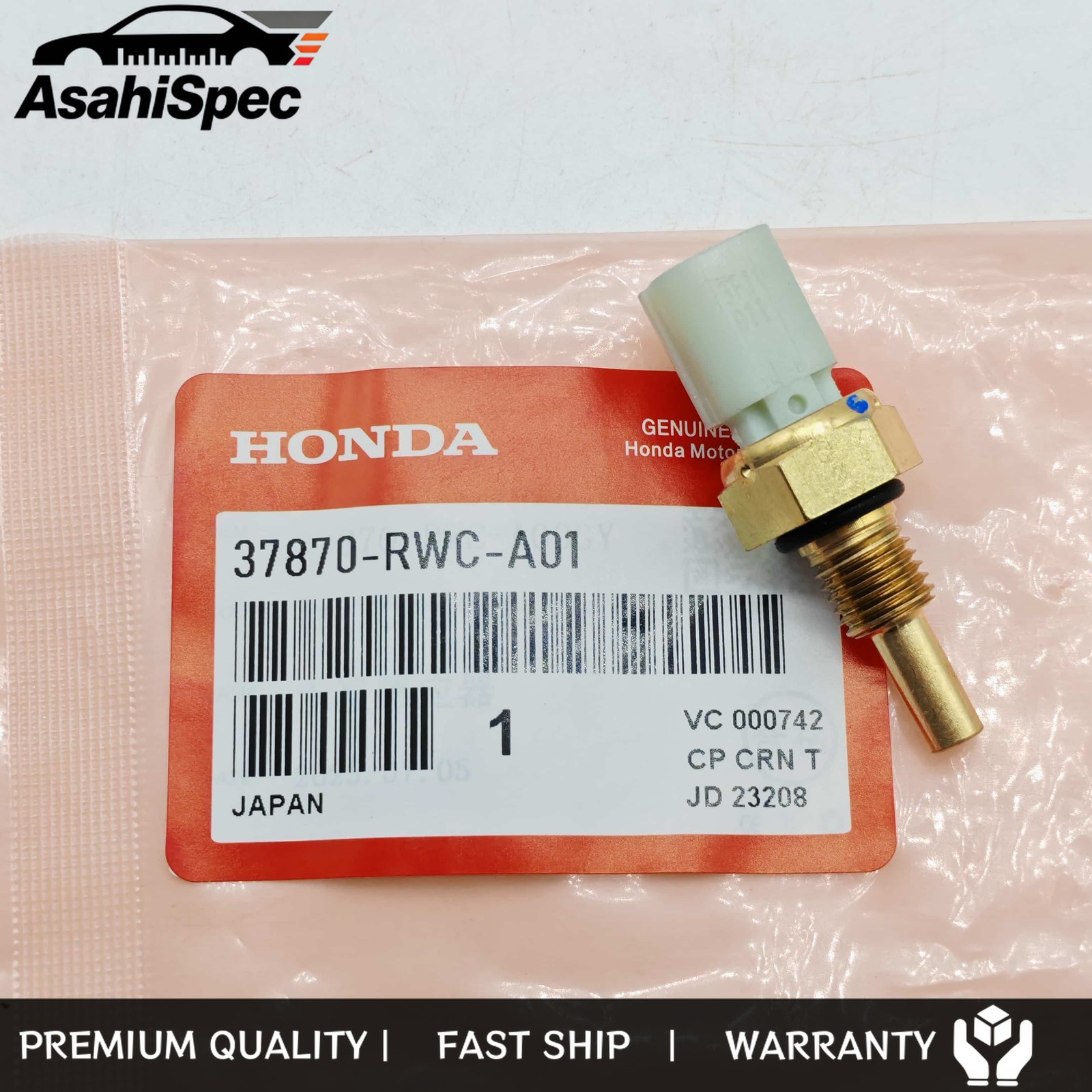 37870-RWC-A01 OEM Engine Coolant Temperature Sensor For 2006-2025 Honda & Acura