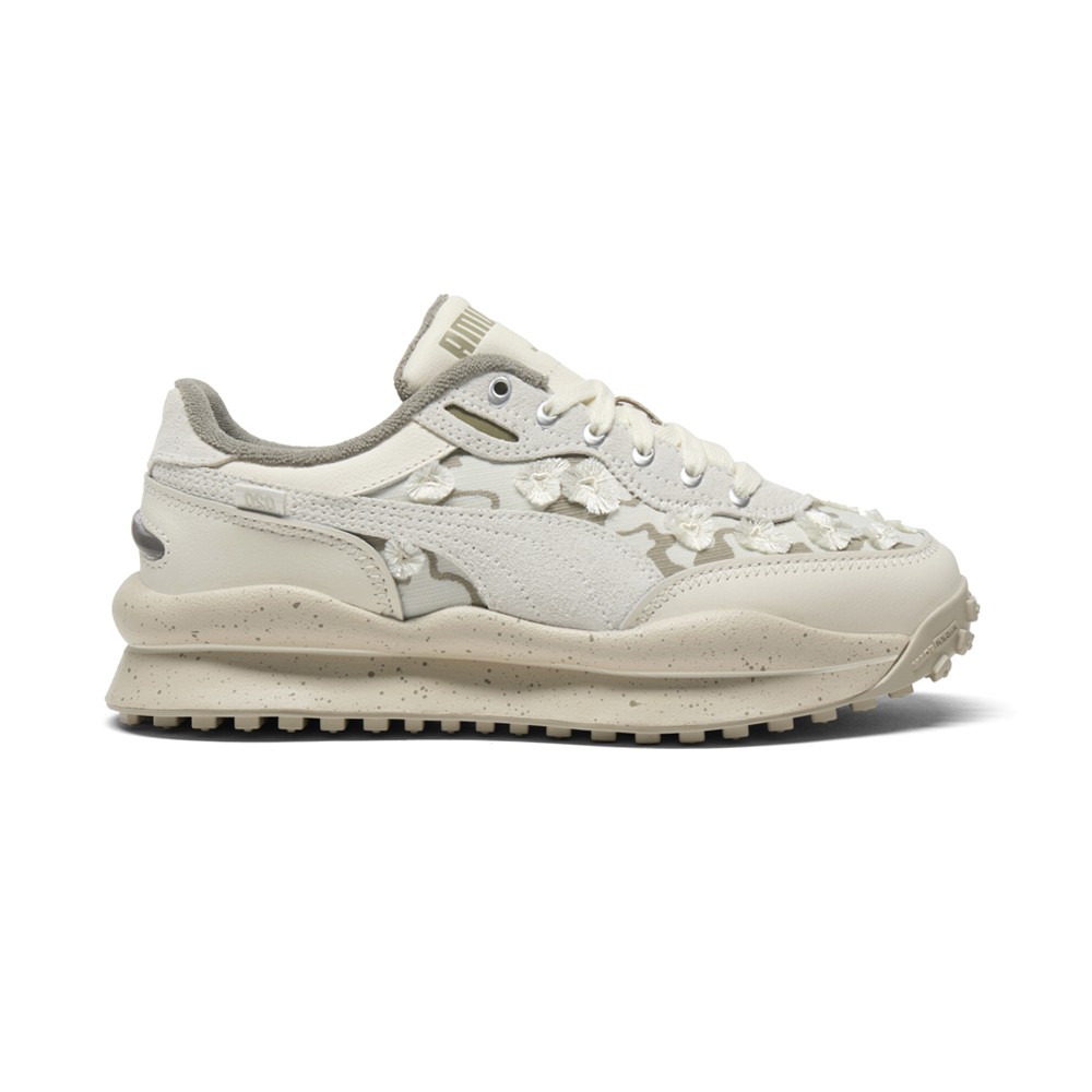 PUMA Style Rider Trim Floral Lace Up  Womens White Sneakers Casual Shoes 4035320