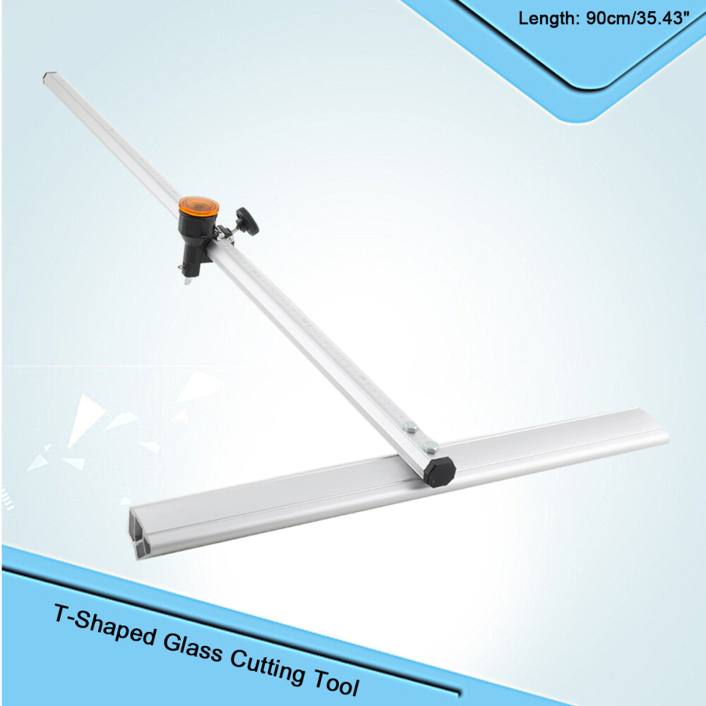 New 90cm Oil Glass Tile T-Cutter Oil Feed Speed Glass Cutting Tools 18 Pulleys