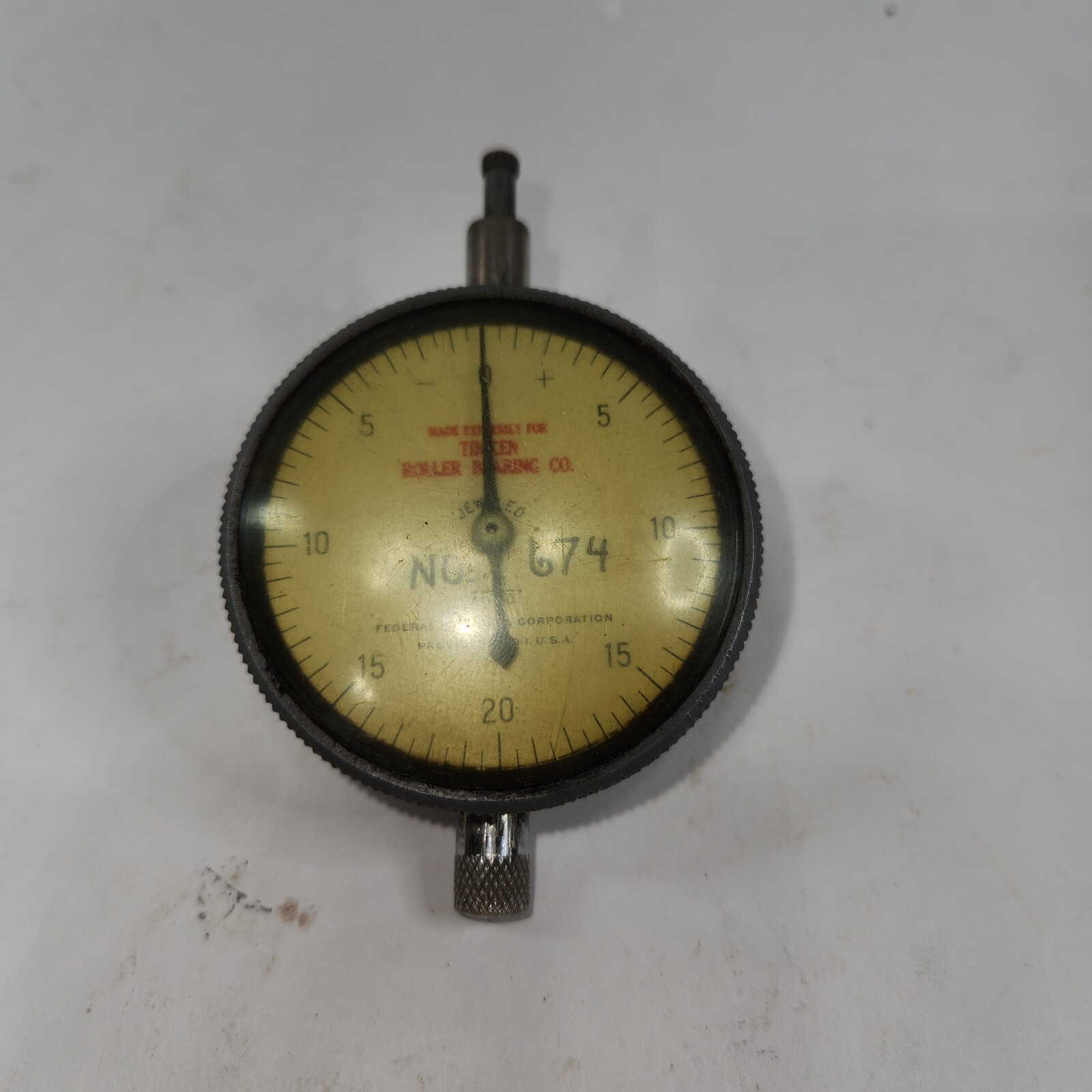 FEDERAL Products Dial Indicator - .001" grad - 3 1/2" Face Size - Jeweled GUC