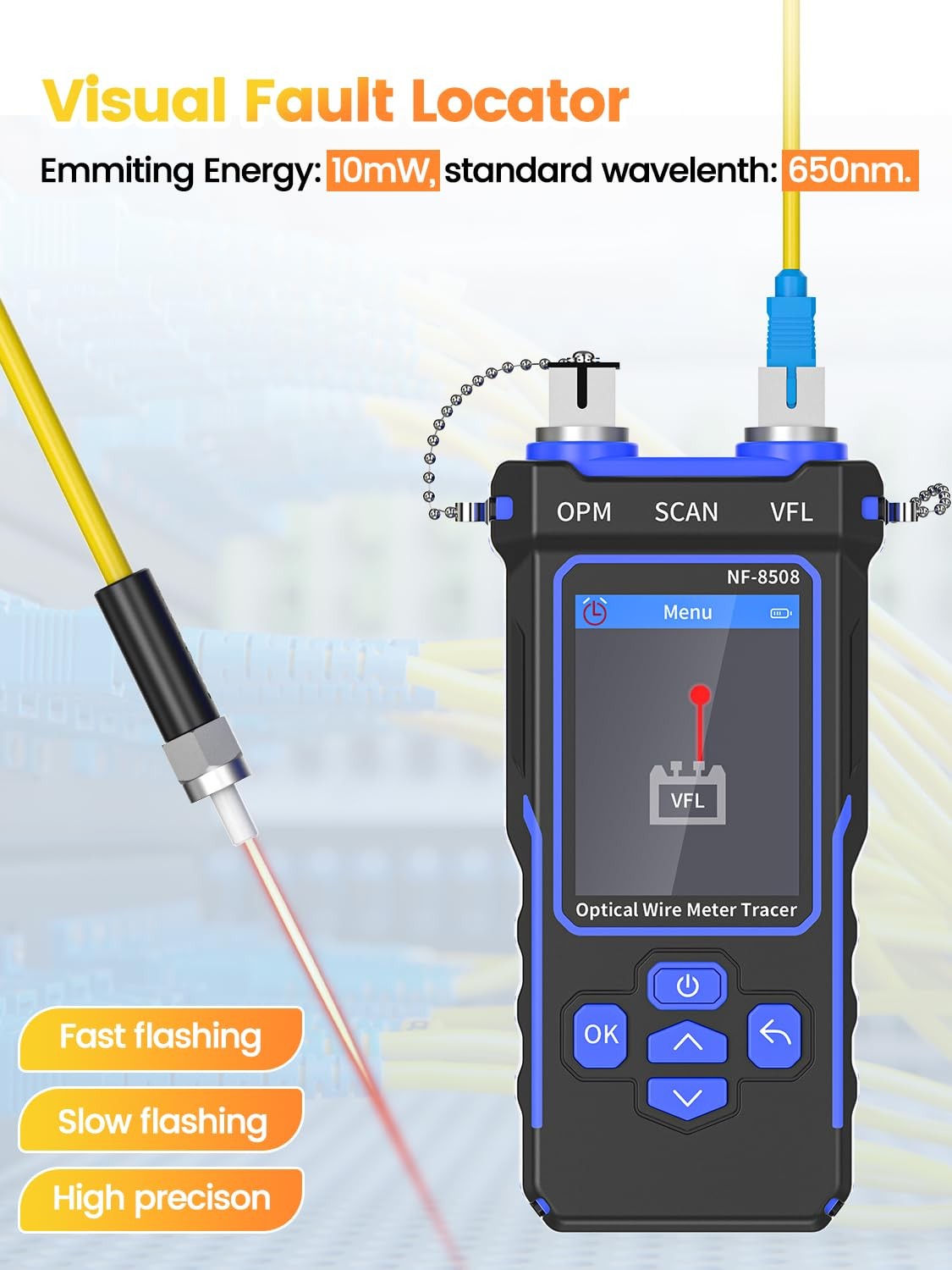 Ethernet Cable Tester with VFL PoE Network Tool