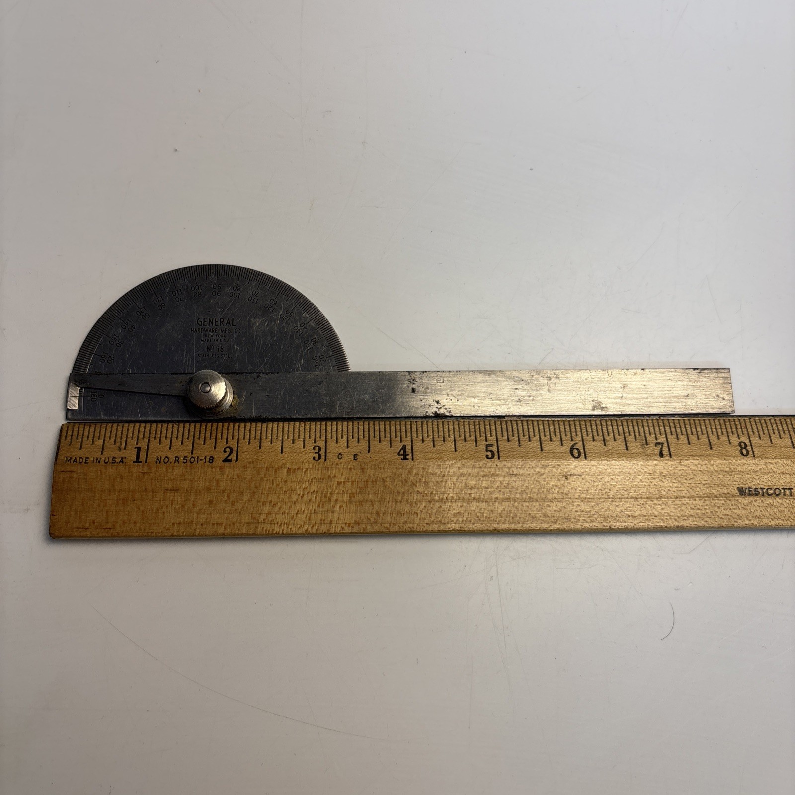 General Hardware No 18 Protractor Stainless Steel USA