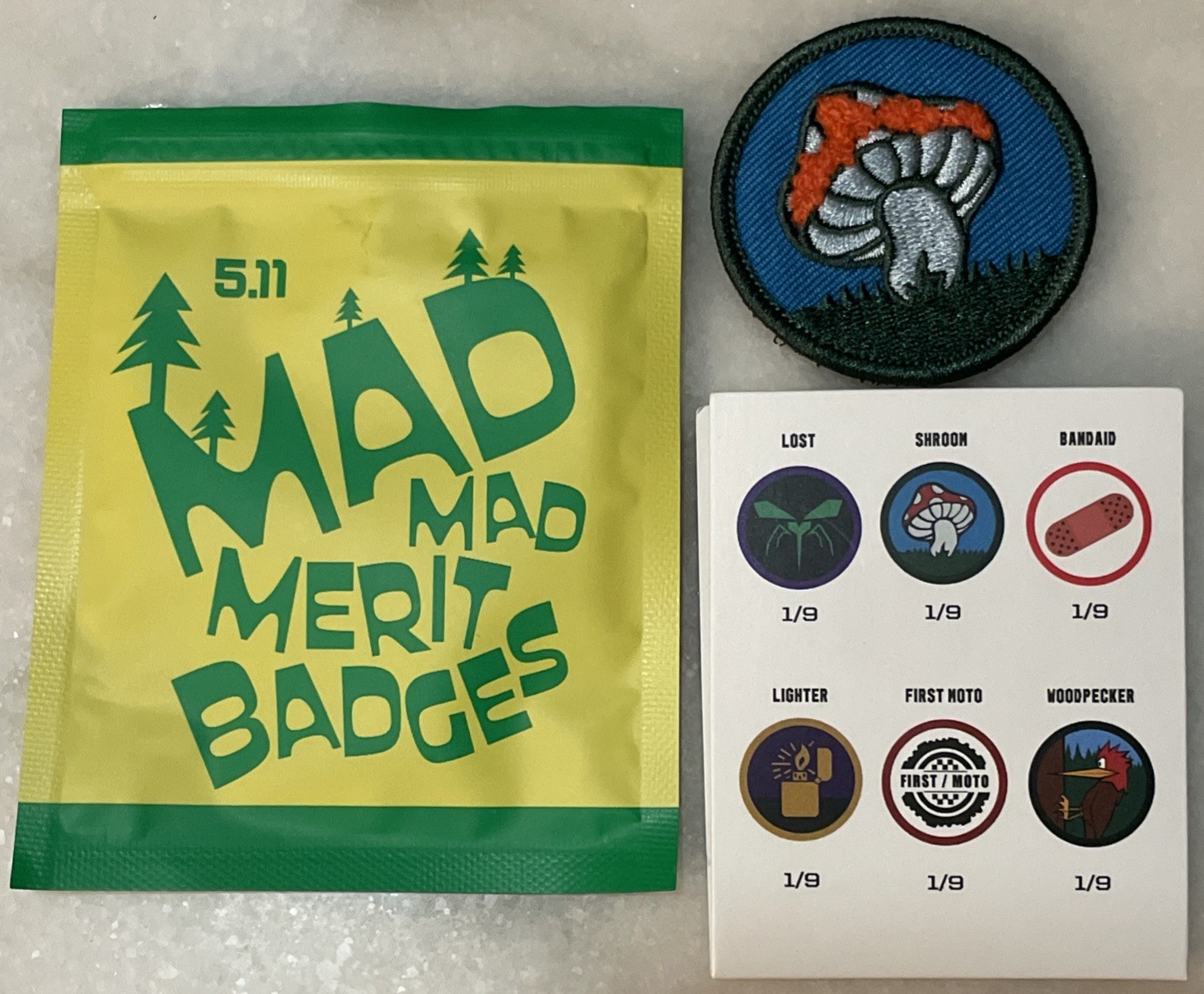 5.11 TACTICAL SHROOM PATCH MAD MAD MERIT BADGES BLIND PACK SEASON 1 MUSHROOM 🍄