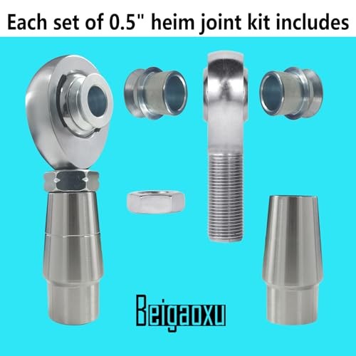 1/2” Heim Joint Rod End Kit, 500” Right and Left Hand Thread 1/2inch-2 Pair