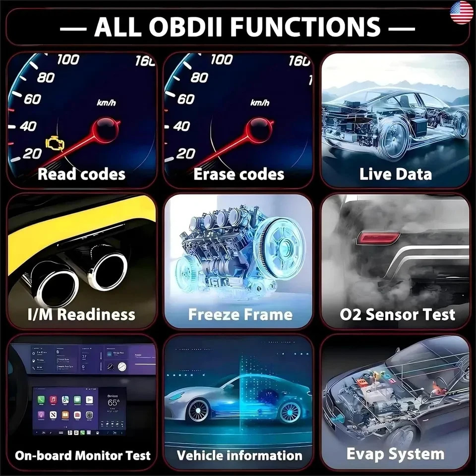 OBD2 Scanner Professional V539 - 2026 Upgraded OBDII + CAN Fault Code Reader US