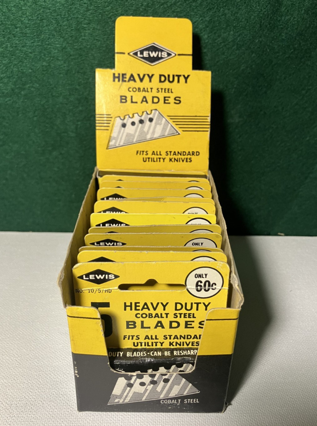 VTG Lewis Cobalt Steel Blades - Full Hardware Store Display (12 x 5ct) 1950s-60s
