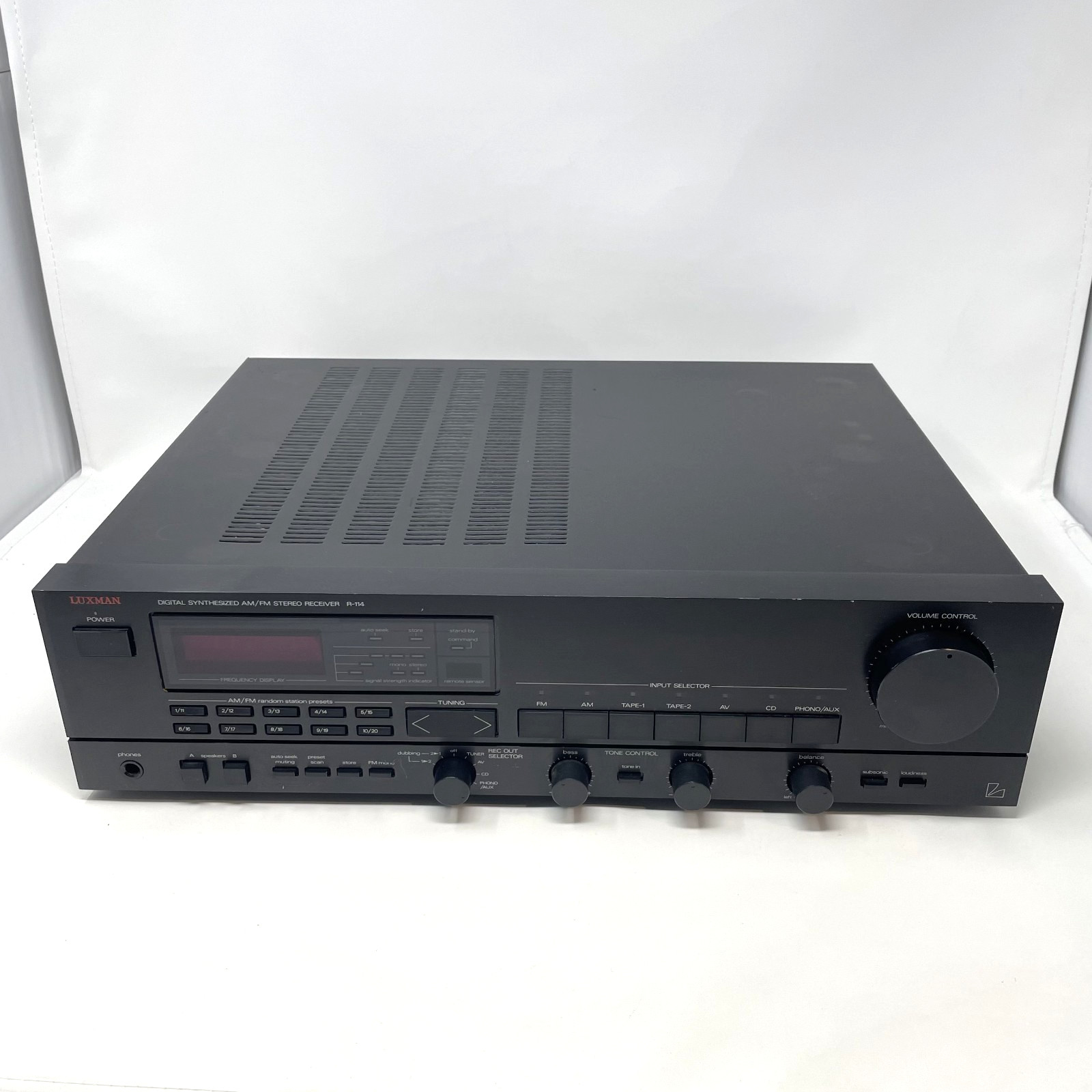 Luxman R-114 2 Ch Stereo Receiver Digital AM/FM Tuner Black Japan Hi-Fi 80s