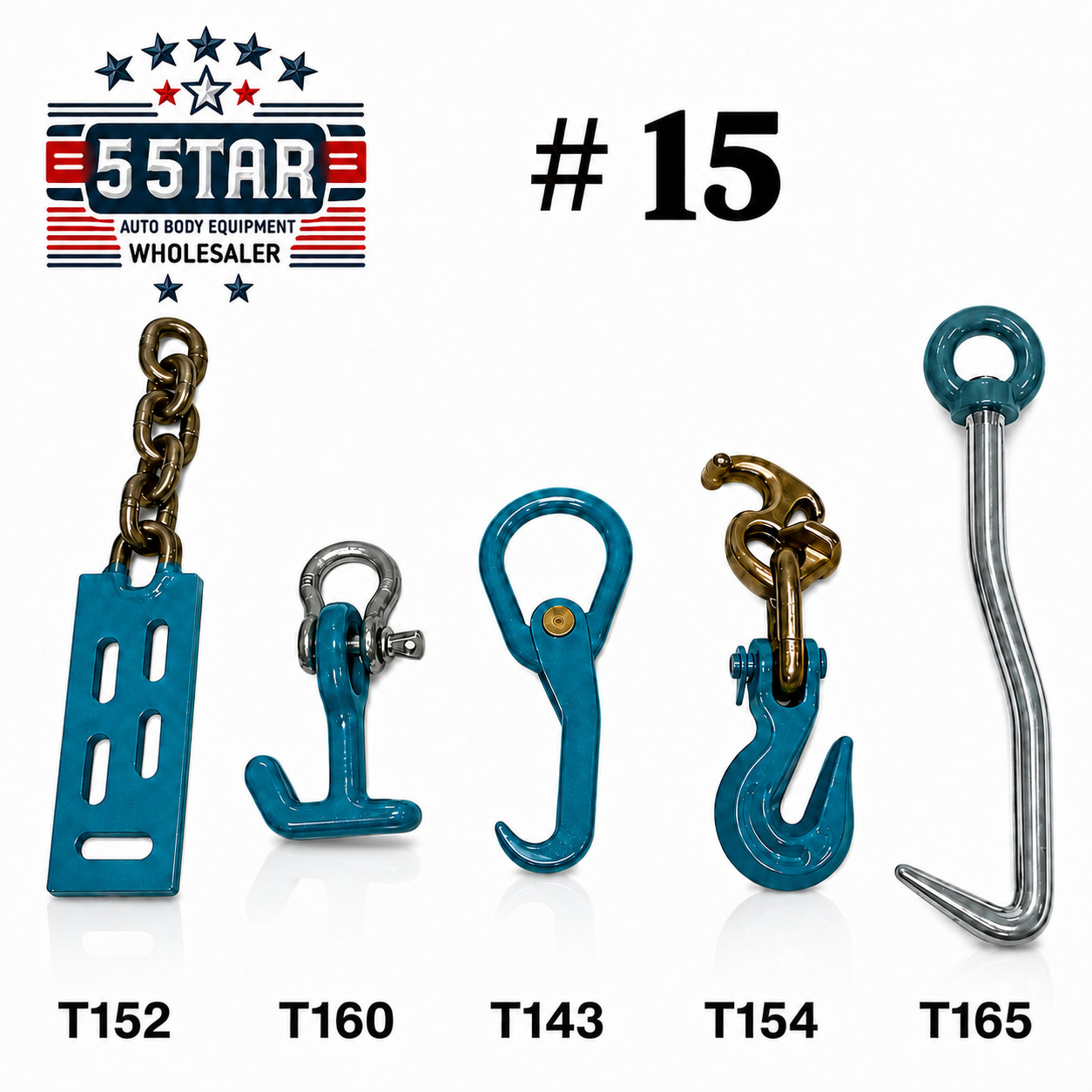 SET#15  AUTO BODY FRAME MACHINE COLLISION REPAIR PULLING TIE TOOLS & HOOK
