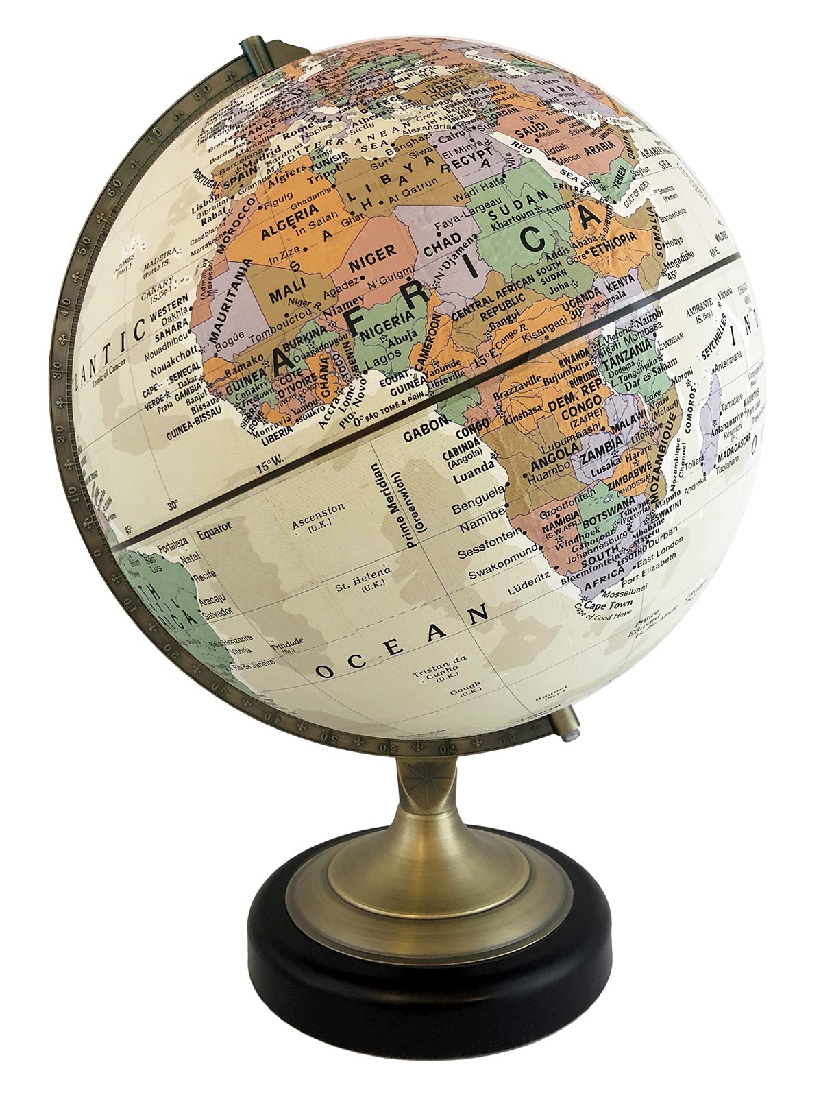 Replogle Canvas 12" Antique Ocean World Globe with Raised Relief and Sturdy