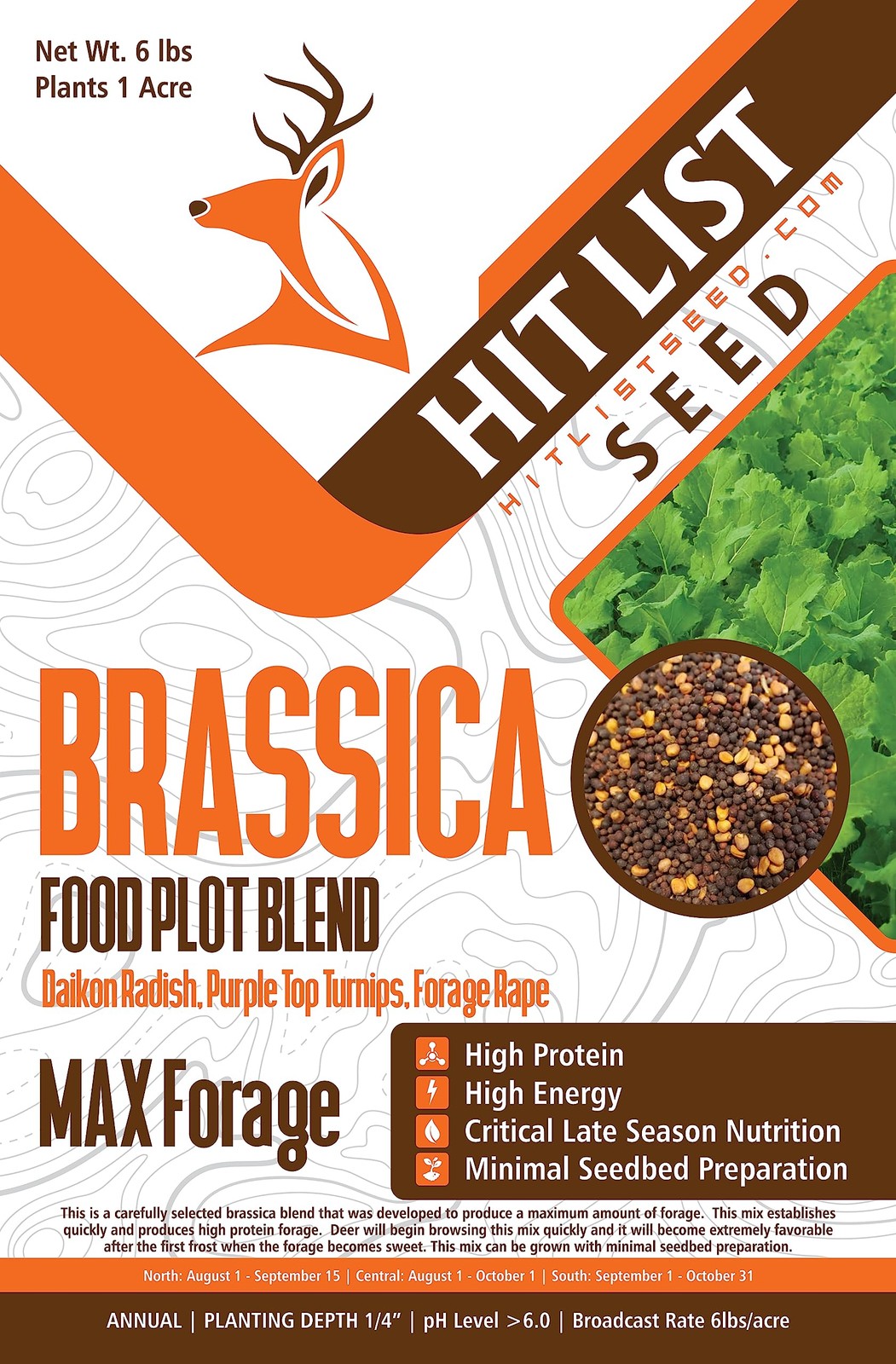 ® Brassica Food Plot Seeds for Deer [Annual Mix] - Food Plot Seed Brassica - ...