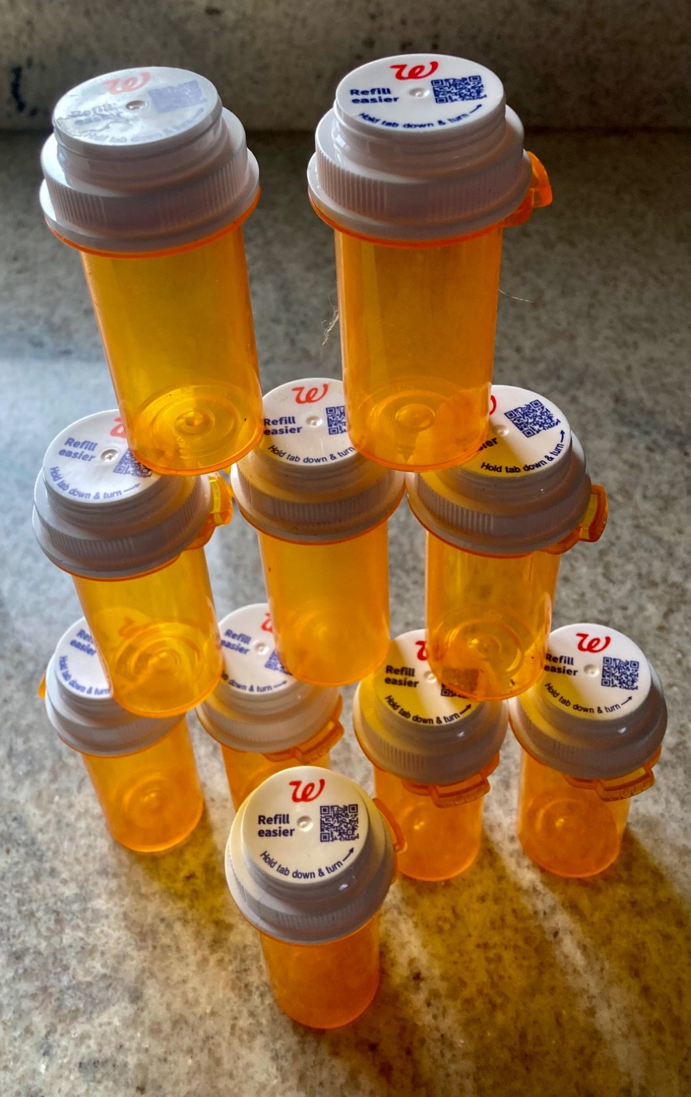 Lot Of 10 Empty Plastic Pill RX Bottles Medicine Crafting Fishing Storage Hobby