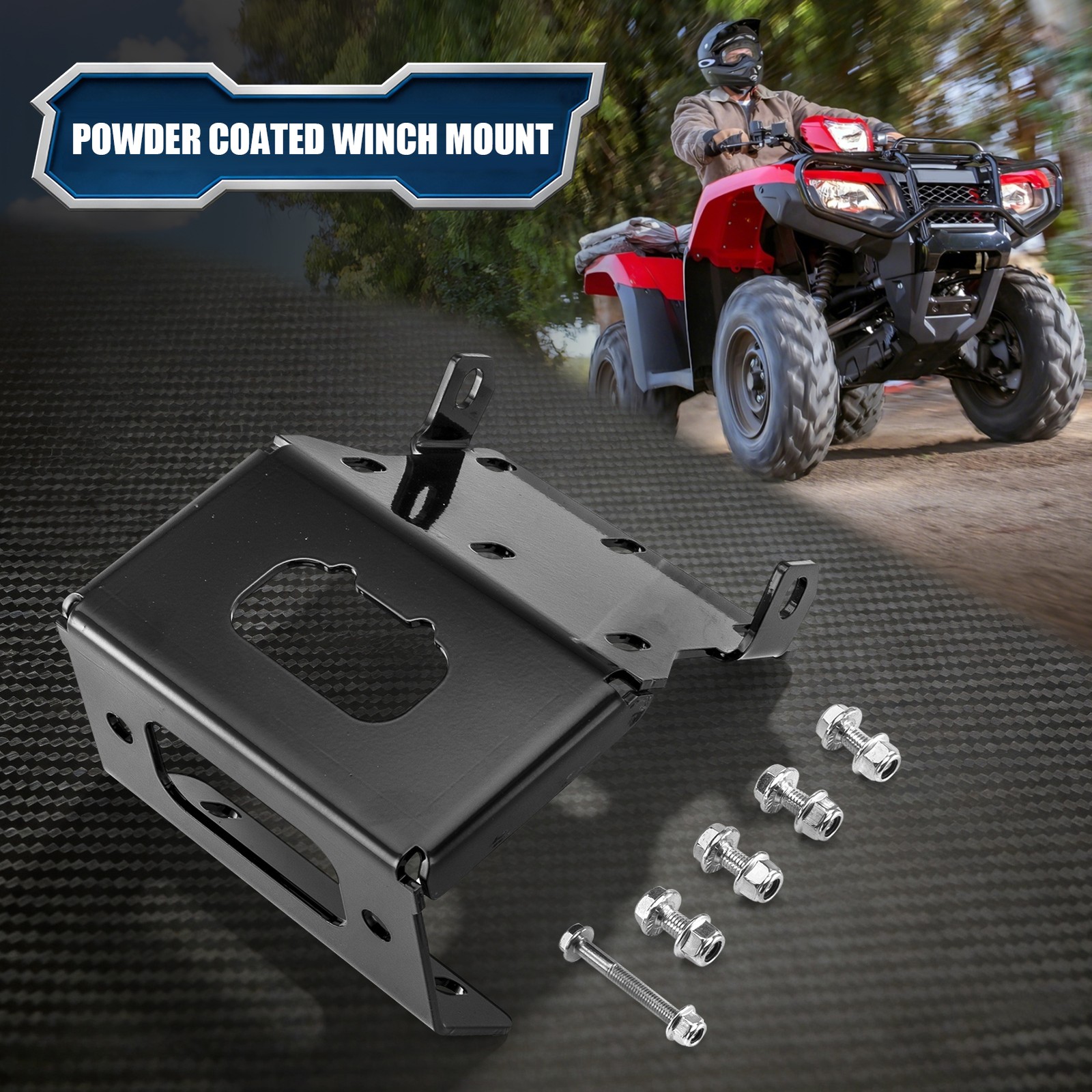 UTV Winch Mounting Bracket For Honda Rancher TRX420 (Solid Axle ONLY) 2014