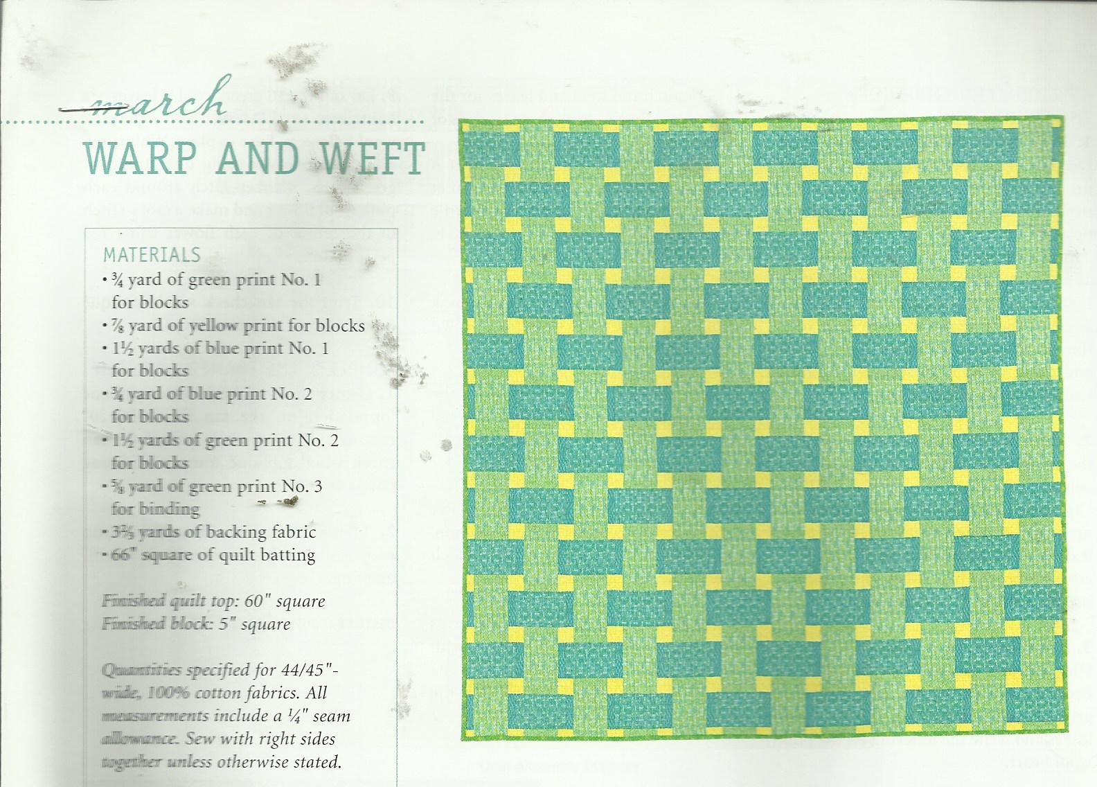 E0076  WARP & WEFT QUILT PATTERN/INSTRUCTIONS