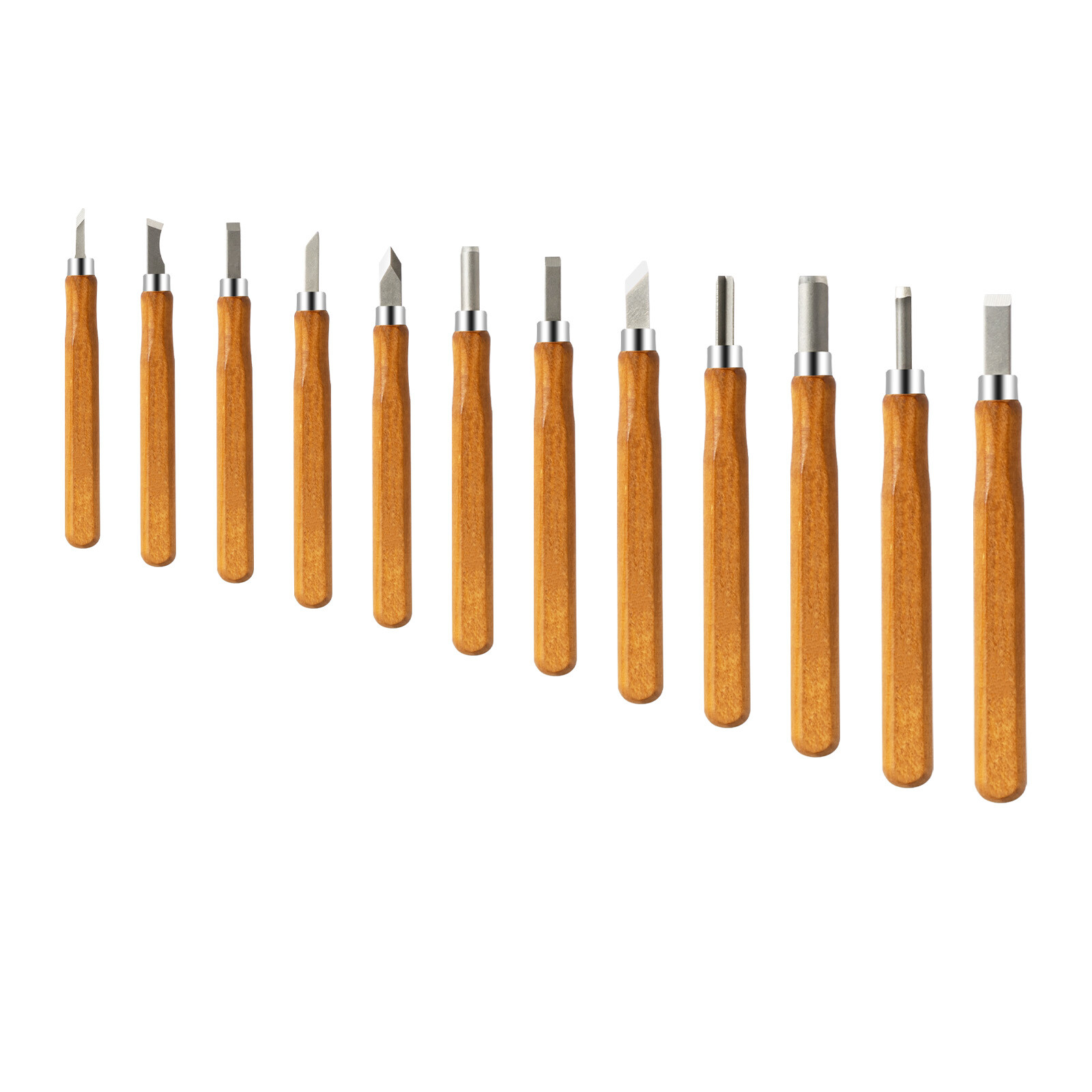 12Pcs Silver& Brown Carving Tools For Printmaking& Cork Carving W/ Storage Box