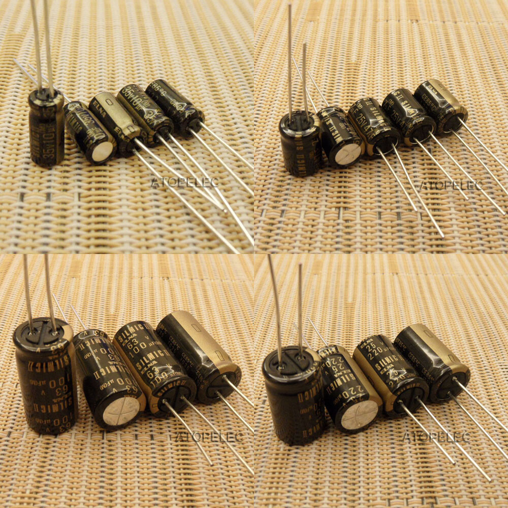 4pcs ELNA SILMIC II Series Electrolytic Capacitors Hi-Fi Audio 4.7-220uF 16-50V