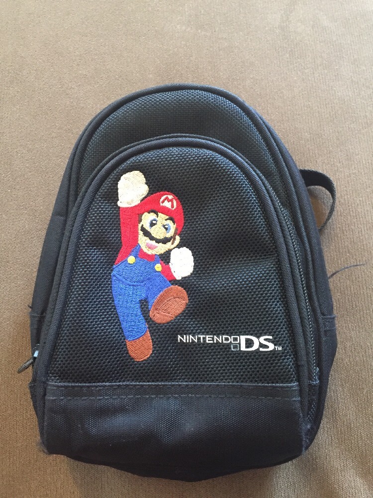 Nintendo DS Black Mario Storage Case ~ Backpack