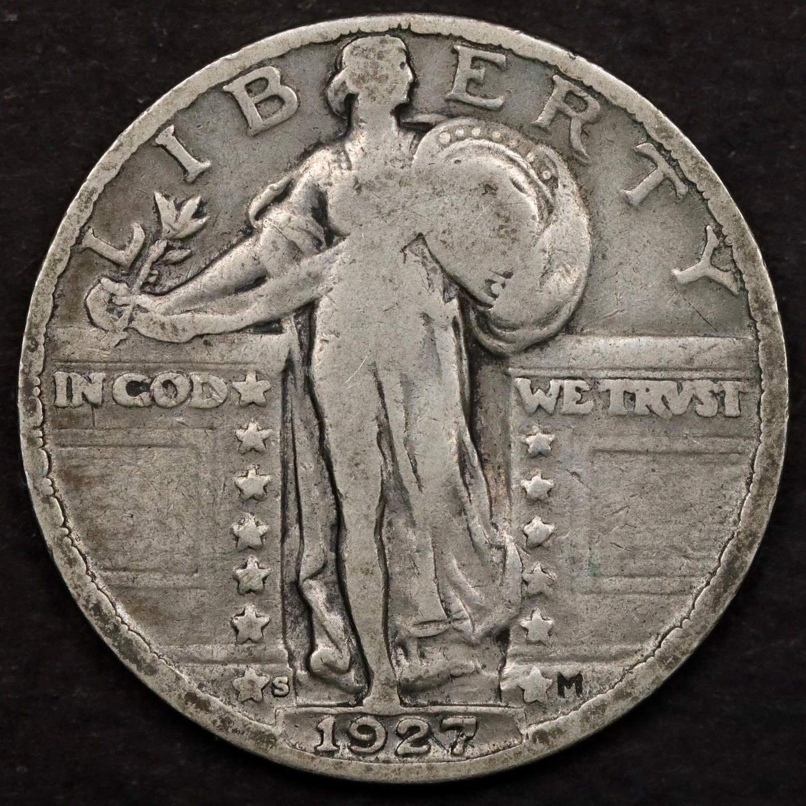 1927-S 25c Standing Liberty Quarter - Fine