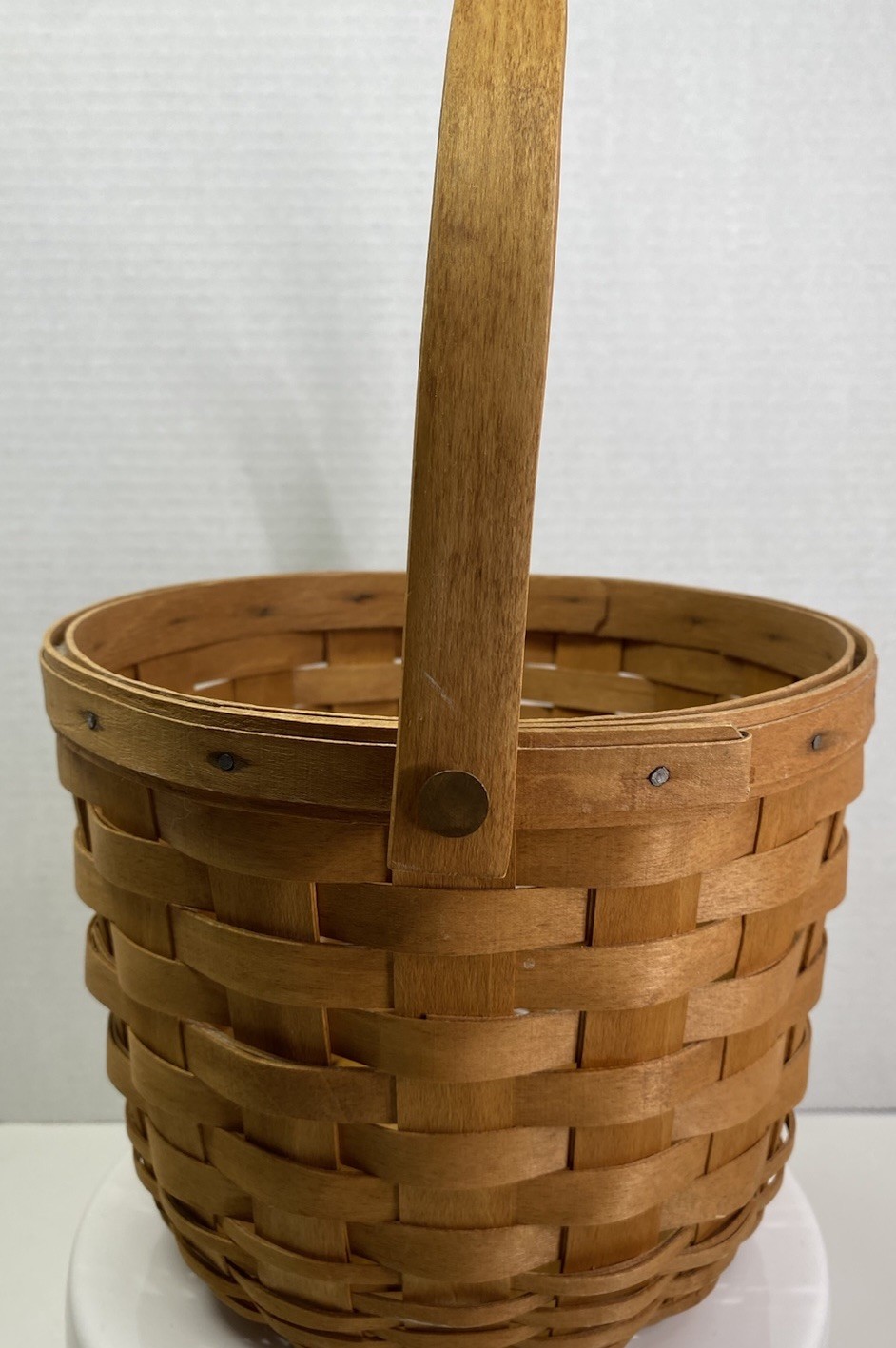 1994 LONGABERGER Classic Tall Medium Fruit Basket Swinging Handle