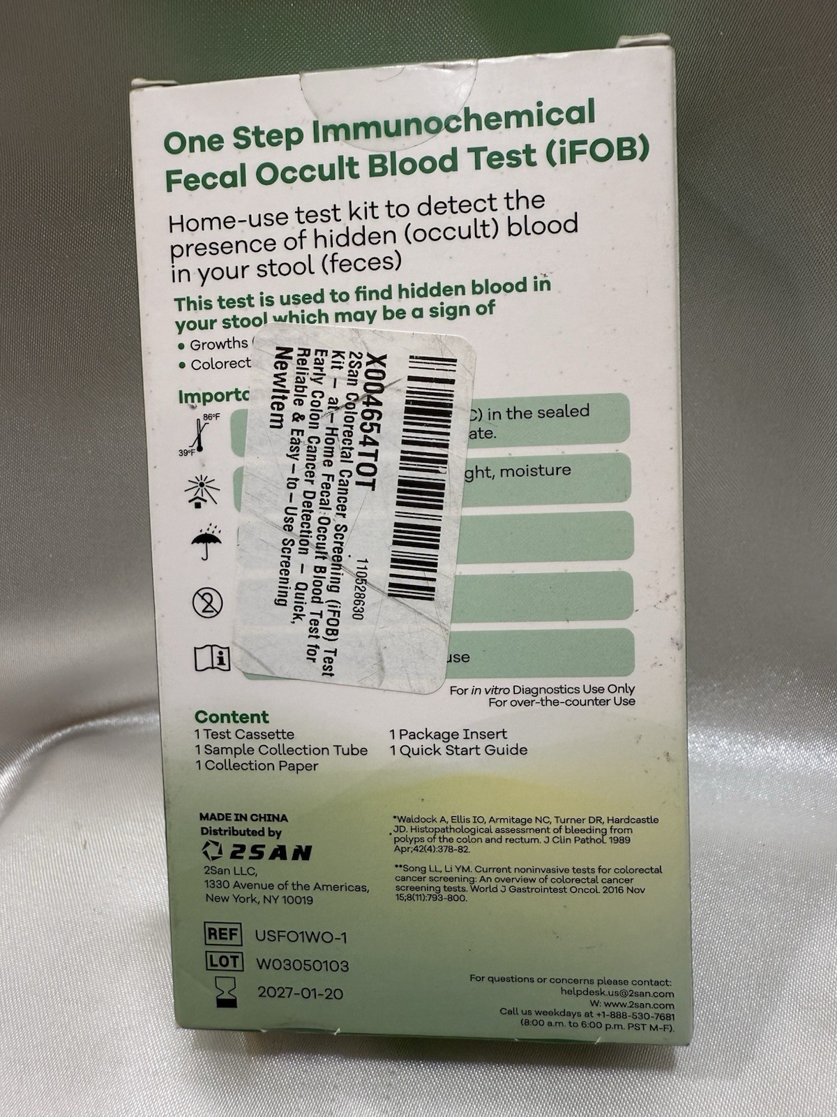 Health & Wellness 2SAN Colorectal Cancer Home Hemoglobin Test Kit