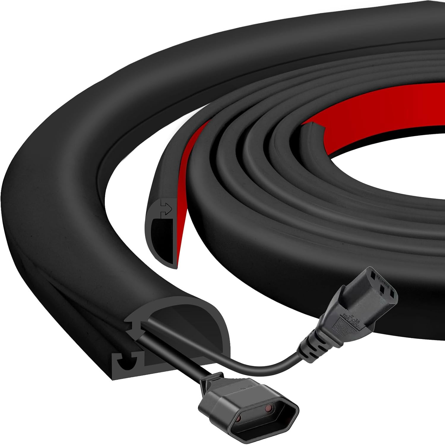 Silicone Wall Wire Hider, Side Open Wire Covers for Cords on Wall, 10FT Self-Adh