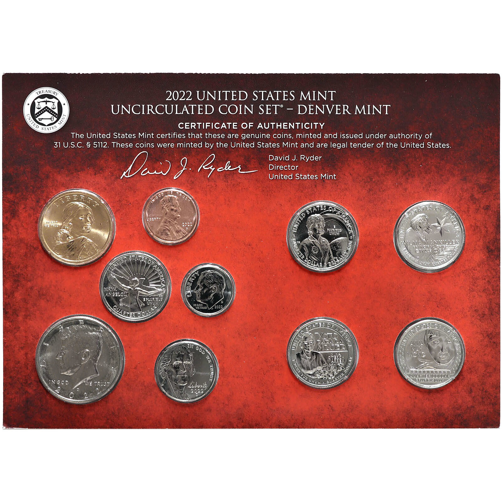 2022 Mint Set Original Sealed Box 20 BU Coins