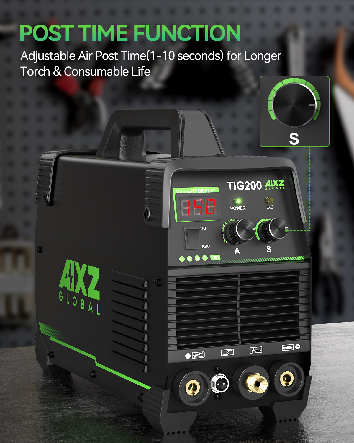 High Frequency 2 in 1 Stick TIG Welder Machine110V 220V with Post Gas Function