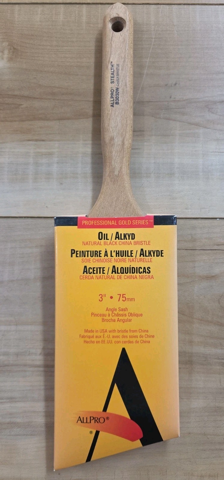 PAINT BRUSH ALLPRO STEALTH BLACK CHINA BRISTLE 3" ANGLE ALL PAINTS