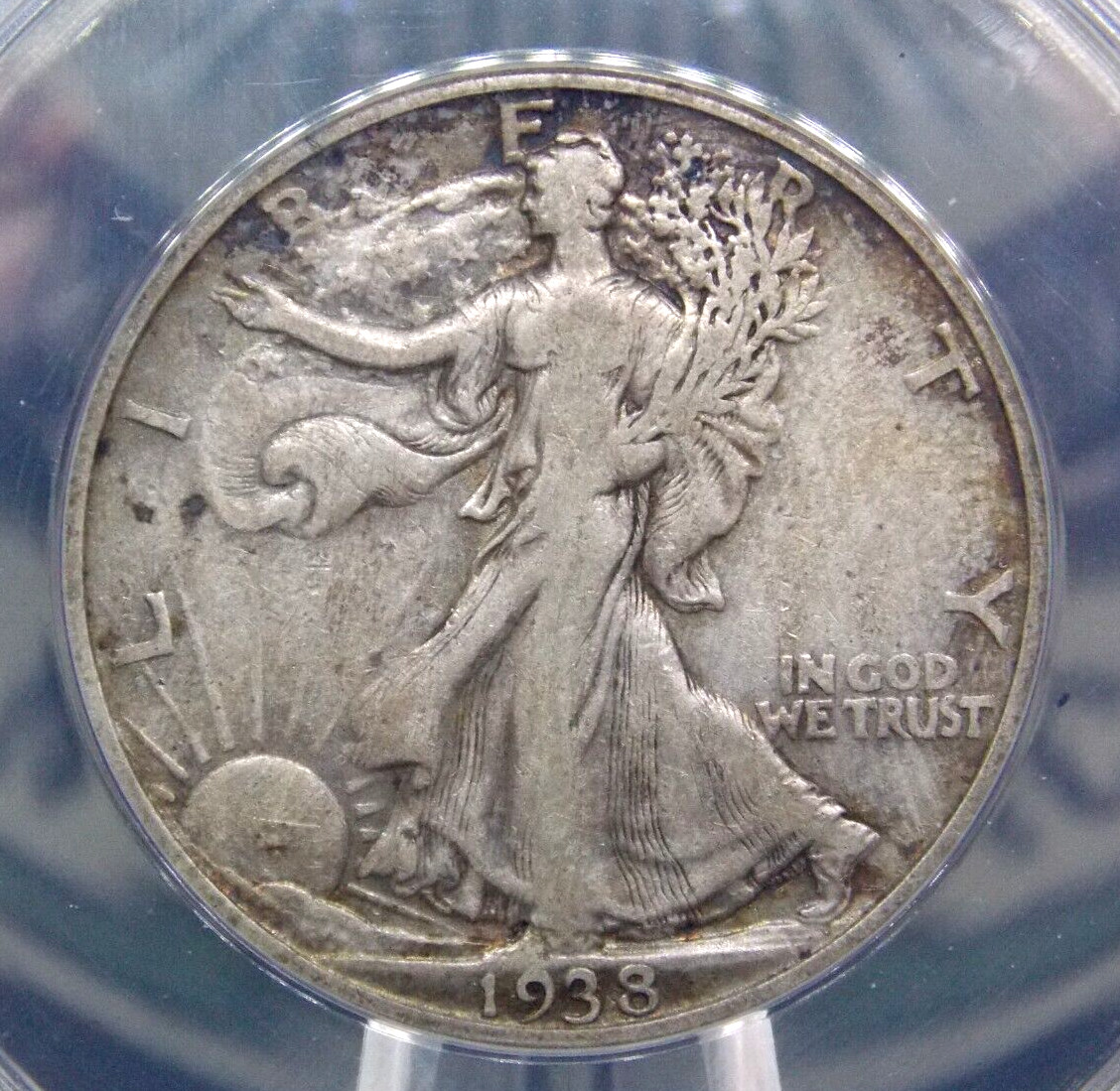 1938 "D" Walking LIBERTY Silver Half Dollar 50c ANACS VF20 #204 ECC&C, Inc.