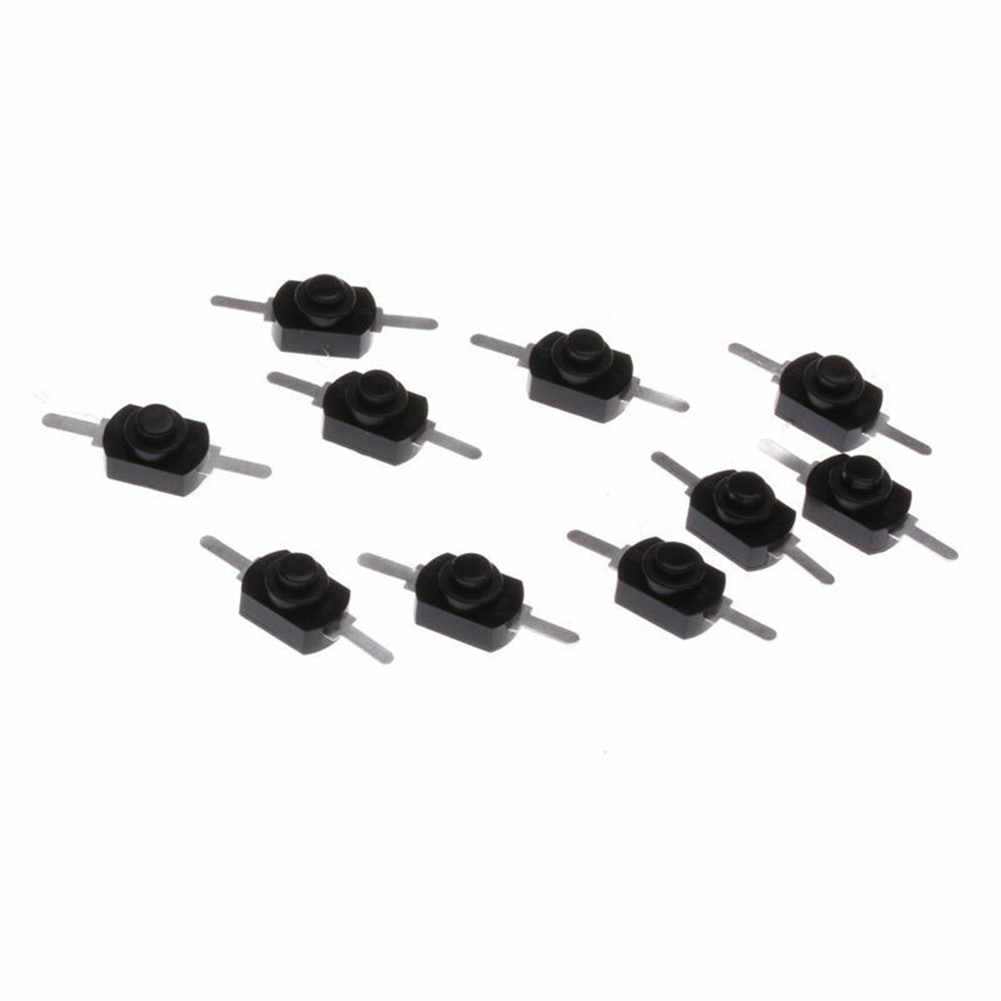 Latching Switch for MINI On Off Push Torch 10pcs 1A 30V Black Button Brand New