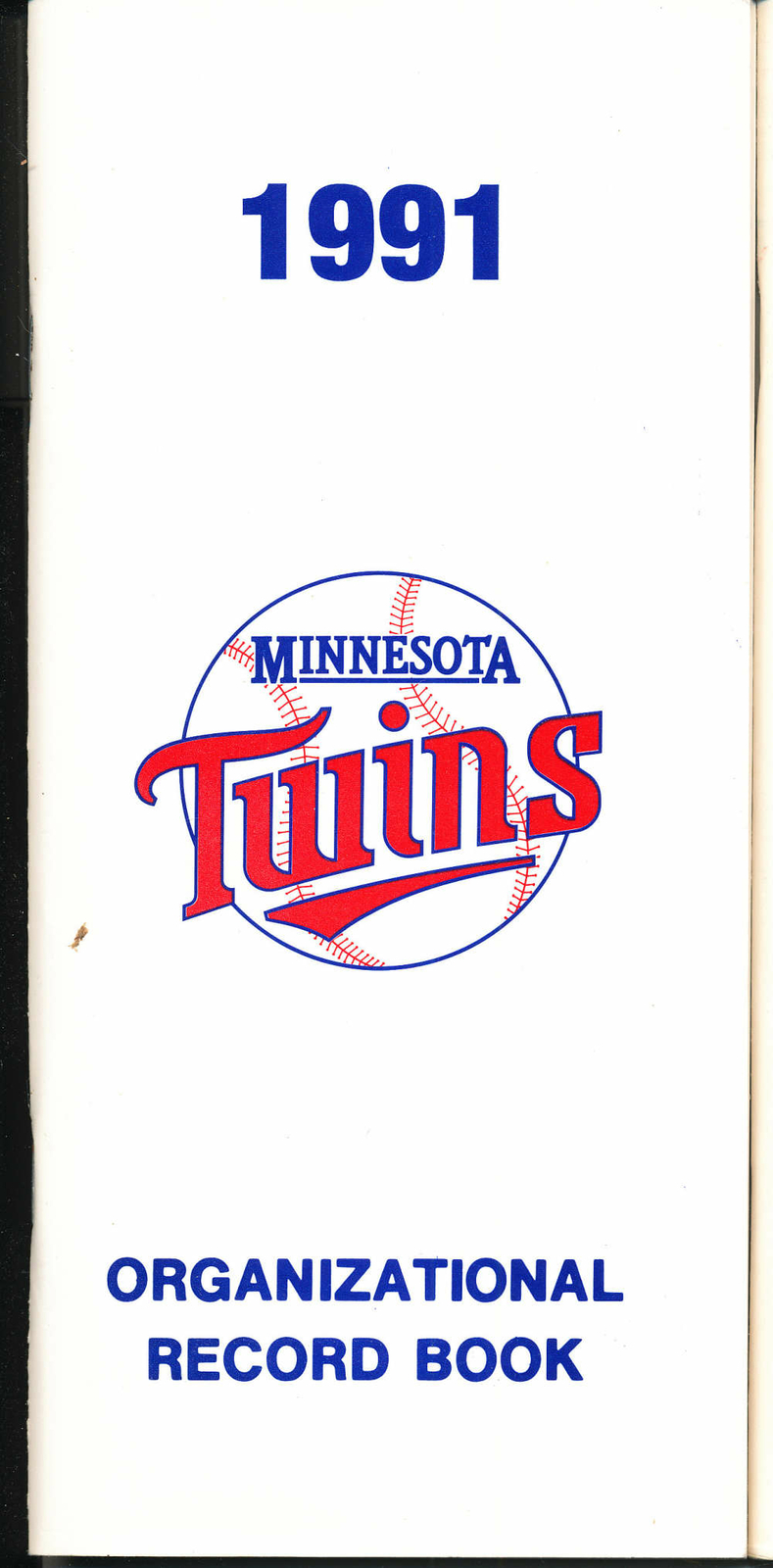 1991 Minnesota Twins Organization Record Book bxorg2