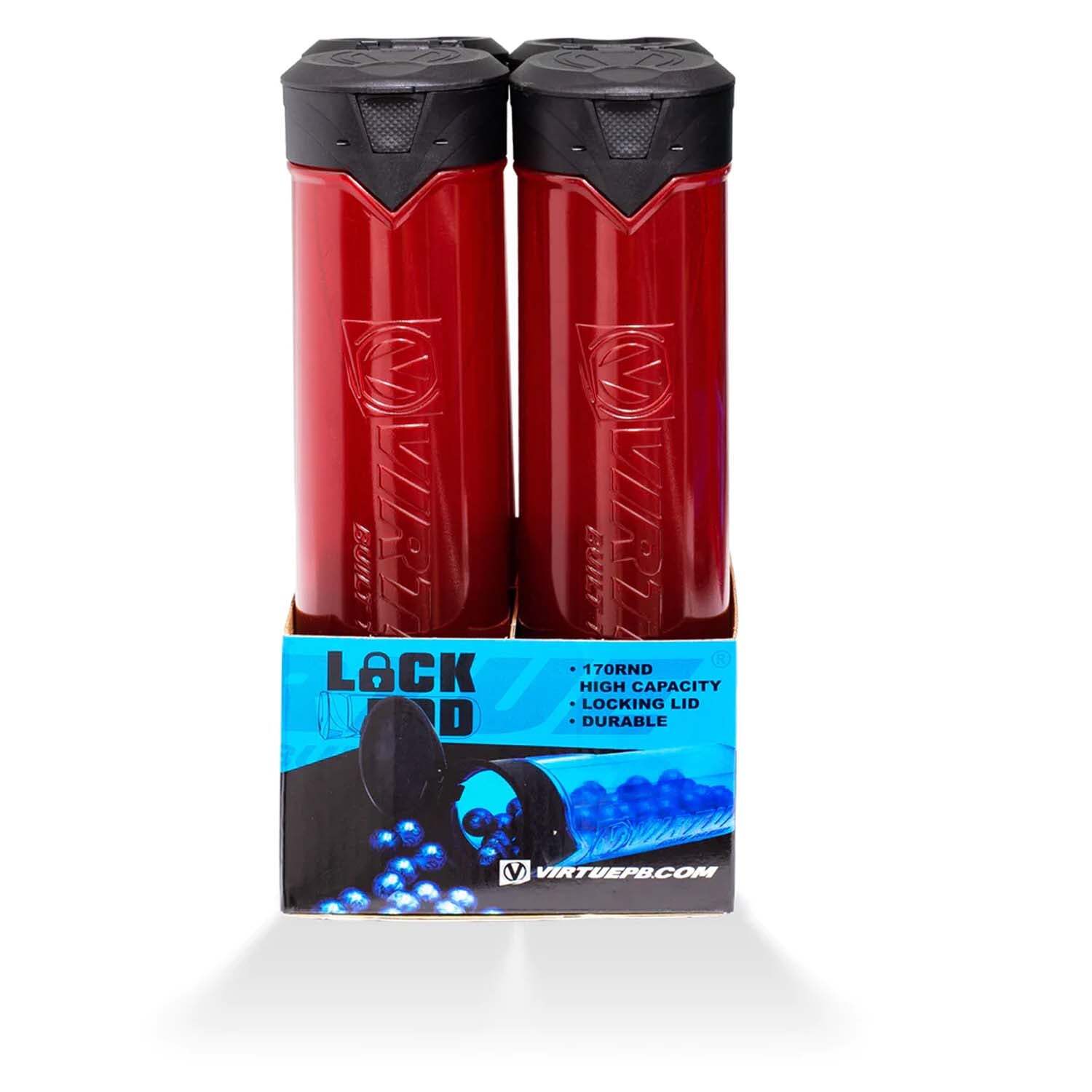 Virtue V2 Lock Pod - 170rd Lock Lid - 4 Pack - Red