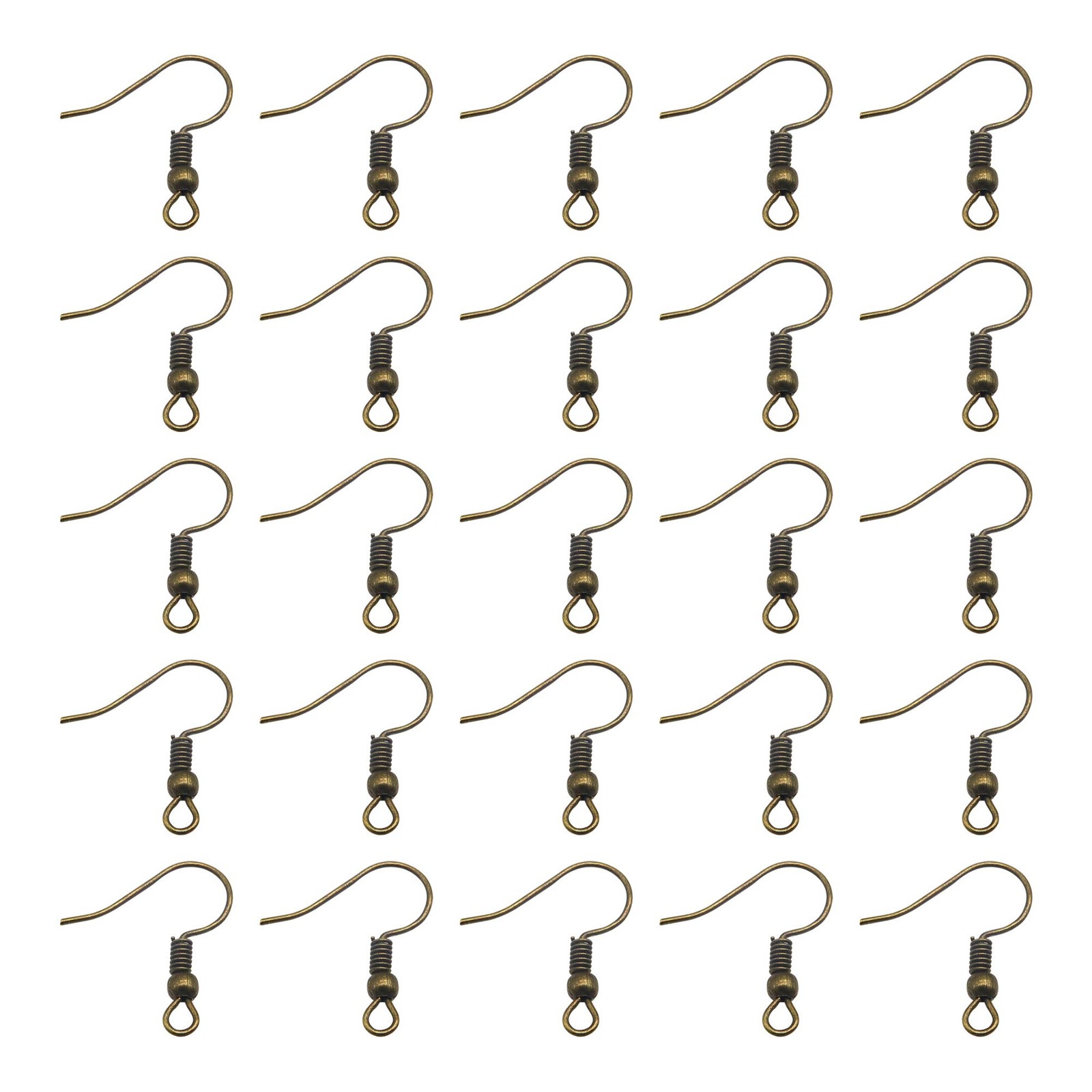 TOAOB 100pcs Earring Hooks Hypo Allergenic French Ear 18mm, Antique bronze