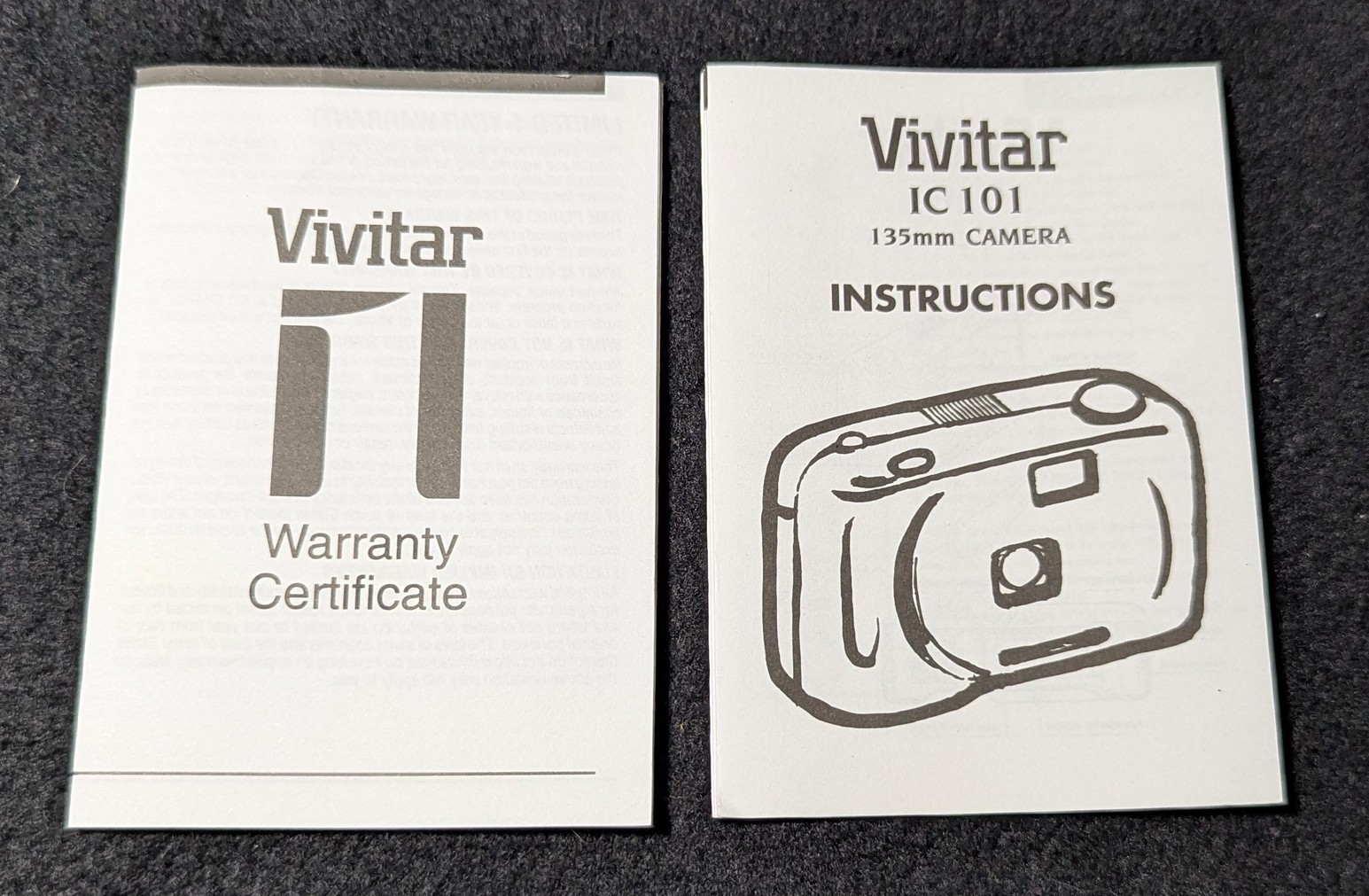 Vivitar Camera : Model IC 101 : Panarama 35MM : Original Box + Manual