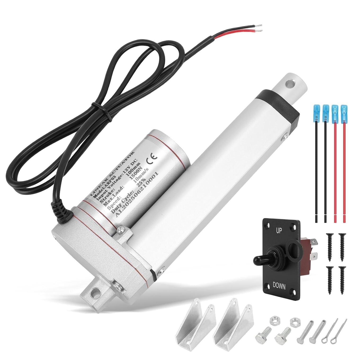 Heavy Duty Linear Actuator 330lb/1500N 12V w/ Reverse Polarity Switch Controller