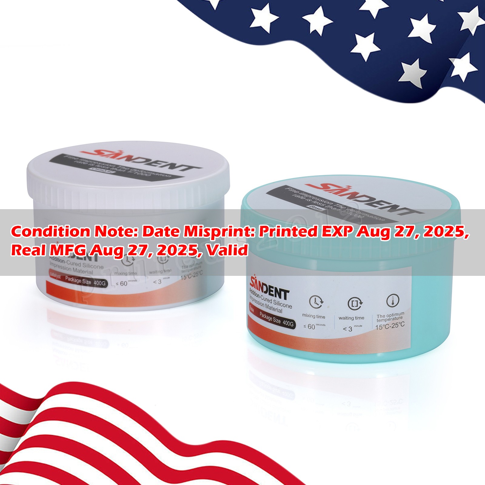 2 Sets Dental Putty PVS VPS Impression Material Base Normal Set 2 x 400g