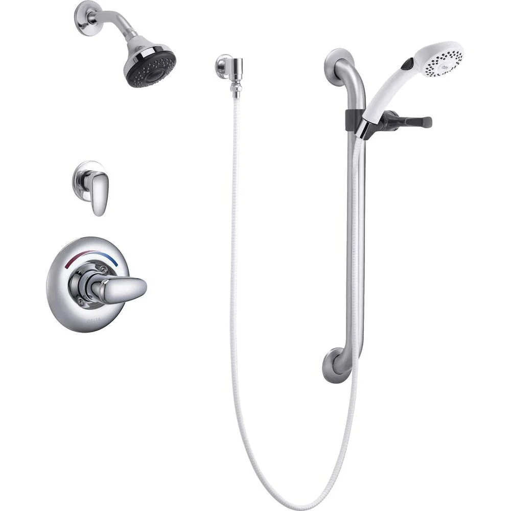 Delta T13H332 Pressure Balanced with Single Function Shower Head Hand Shower 24'