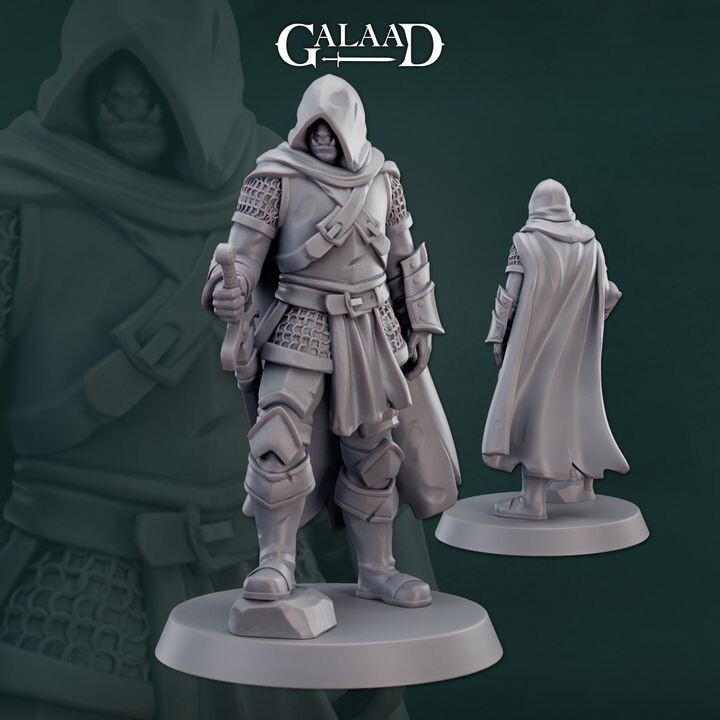 Half Orc Warrior - Cloaked Fighter - Galaad Miniatures - Dungeons and Dragons