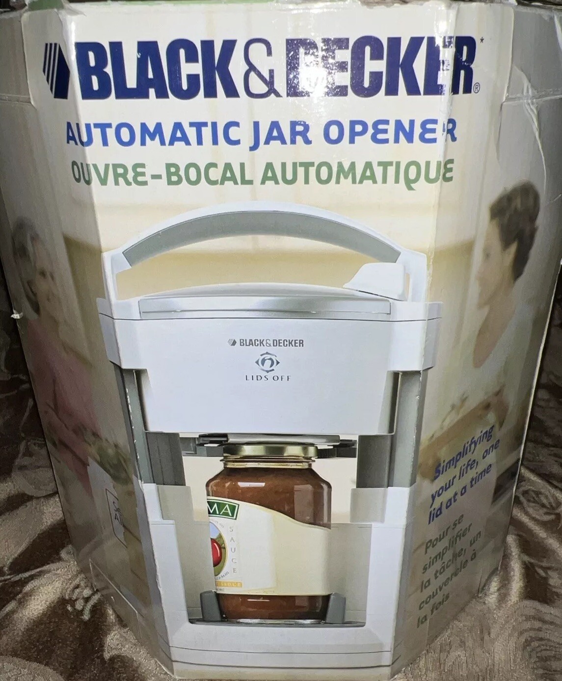 Black & Decker Lids Off Automatic Jar Opener JW200 White EUC